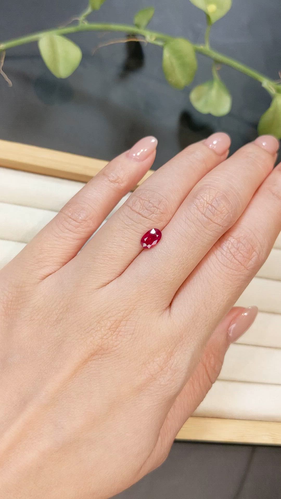 1.03 Ct. Purplish Red Ruby from Burma (Myanmar) Size Video