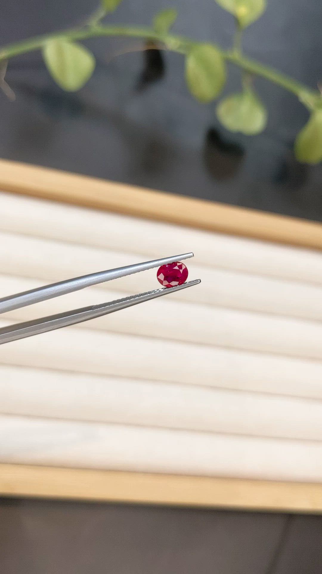 0.79 Ct. Pinkish Red Ruby from Burma (Myanmar) Size Video