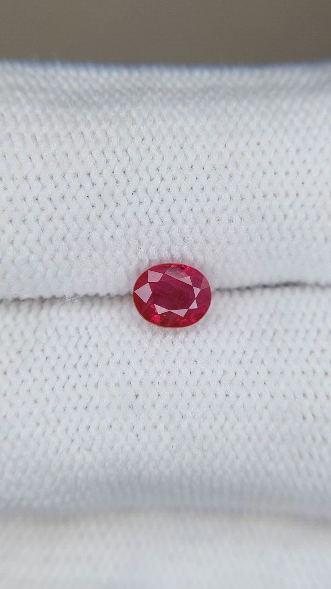 0.79 Ct. Pinkish Red Ruby from Burma (Myanmar) Size Video