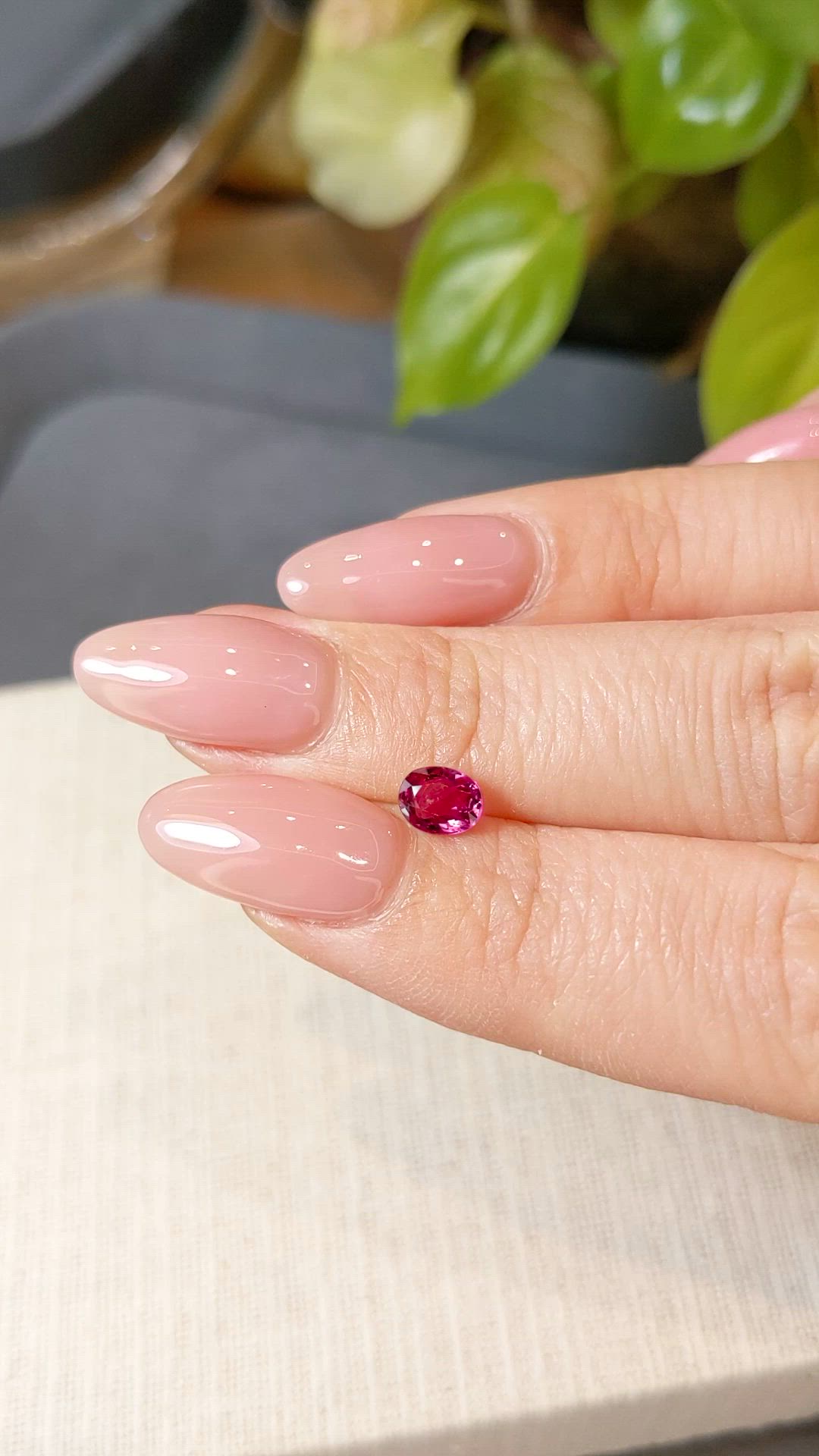 0.74 Ct. Pinkish Red Ruby from Burma (Myanmar) Size Video