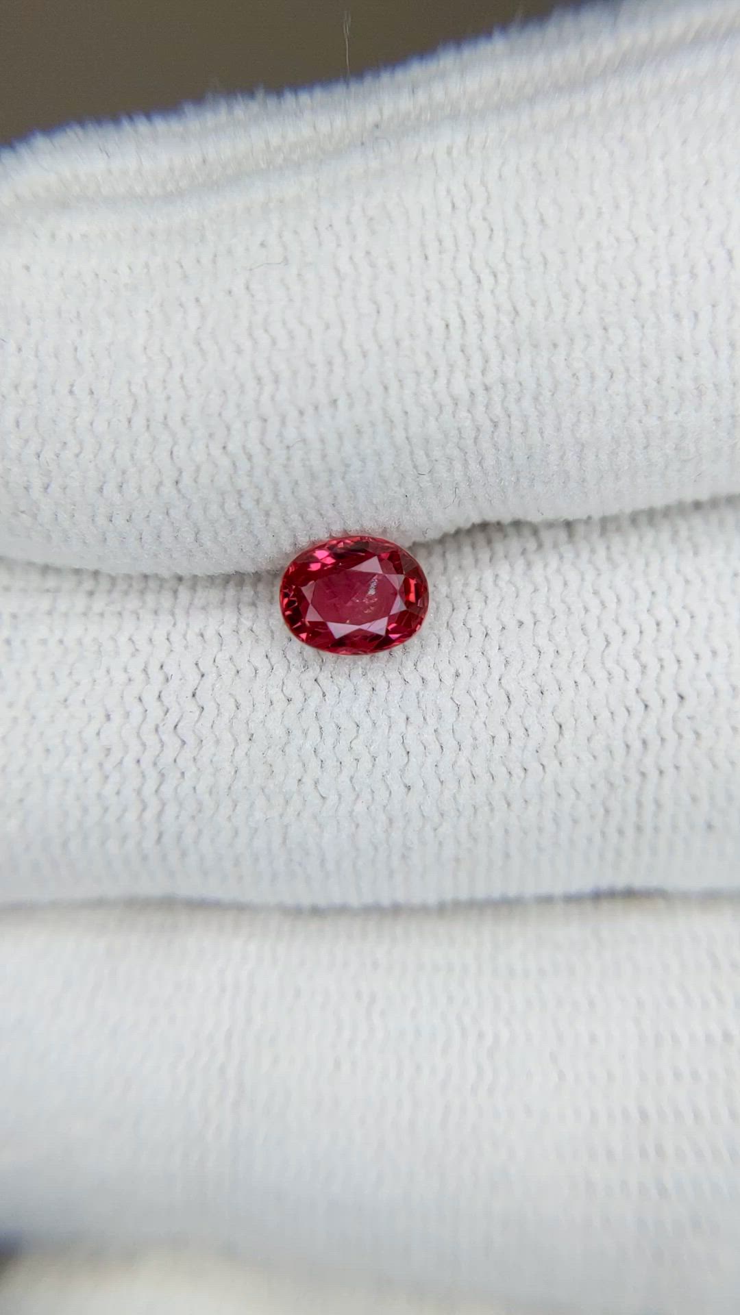 0.74 Ct. Pinkish Red Ruby from Burma (Myanmar) Size Video