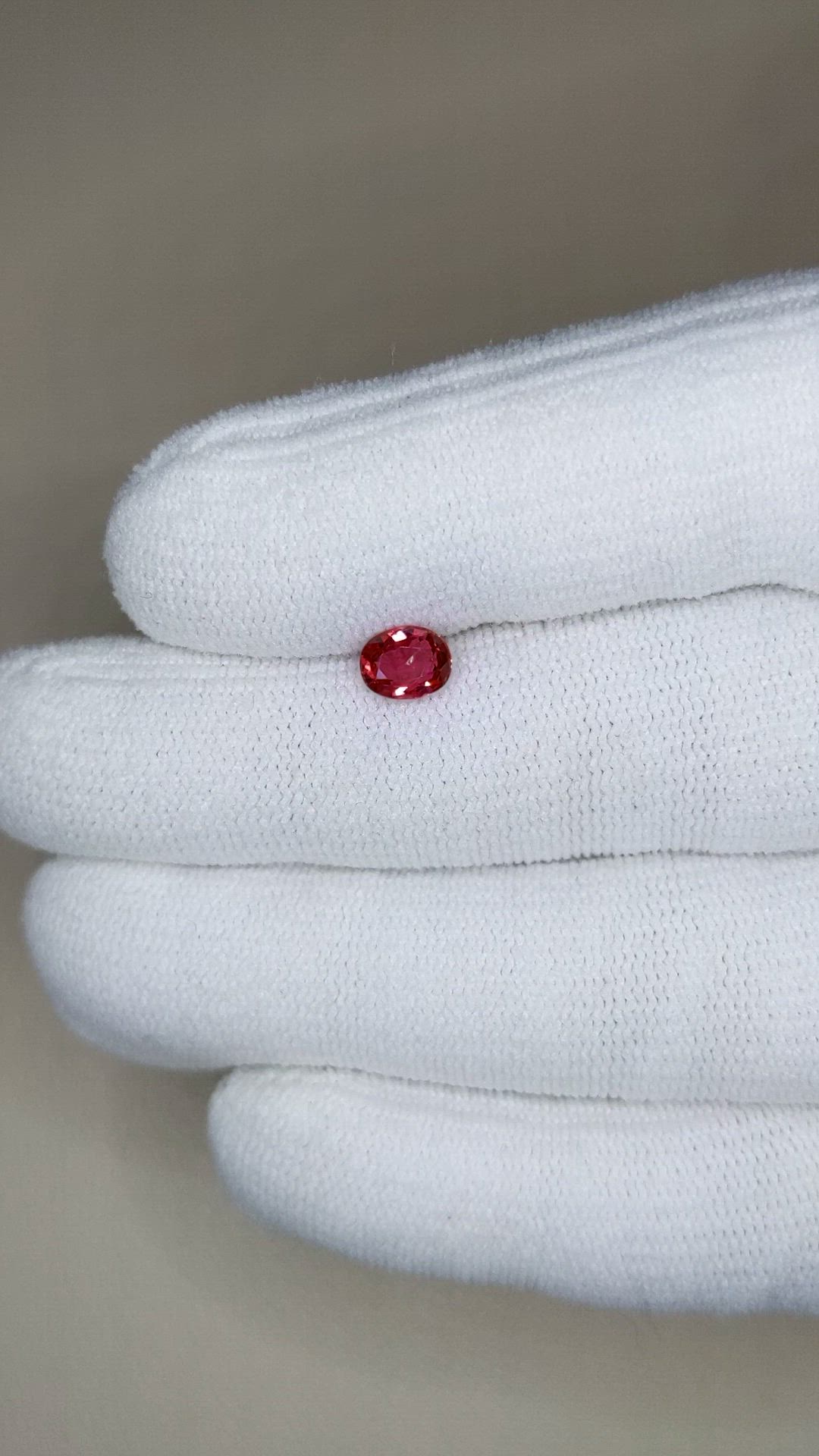 0.74 Ct. Pinkish Red Ruby from Burma (Myanmar) Size Video