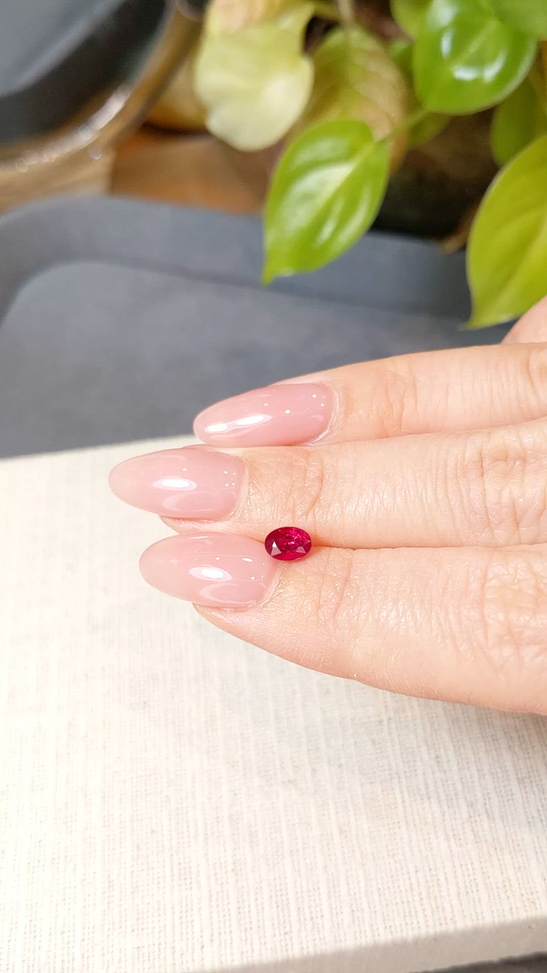 0.69 Ct. Purplish Red Ruby from Burma (Myanmar) Size Video