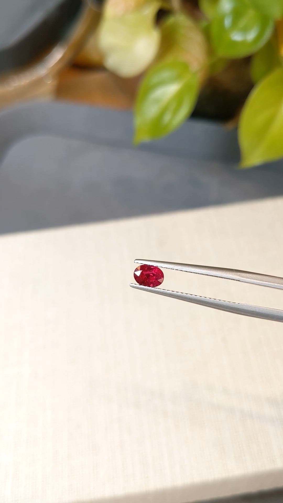 0.69 Ct. Purplish Red Ruby from Burma (Myanmar) Size Video