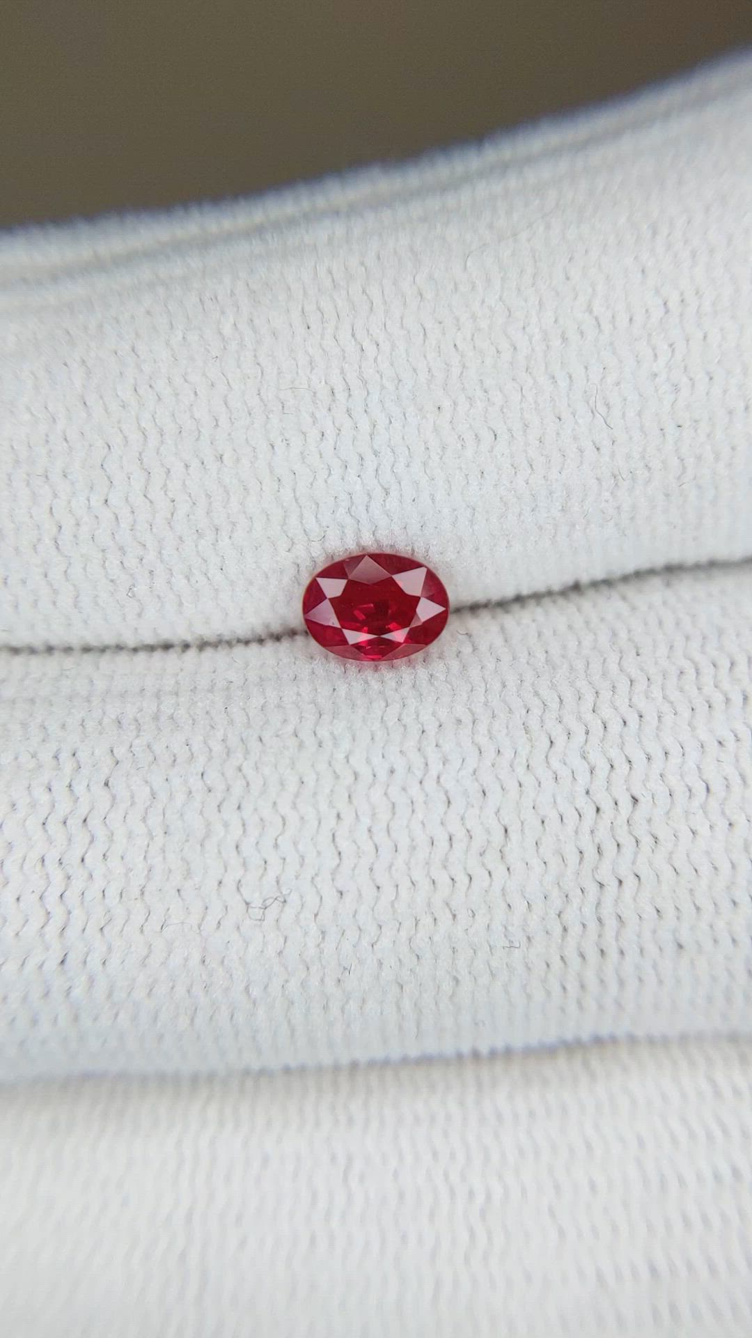 0.69 Ct. Purplish Red Ruby from Burma (Myanmar) Size Video