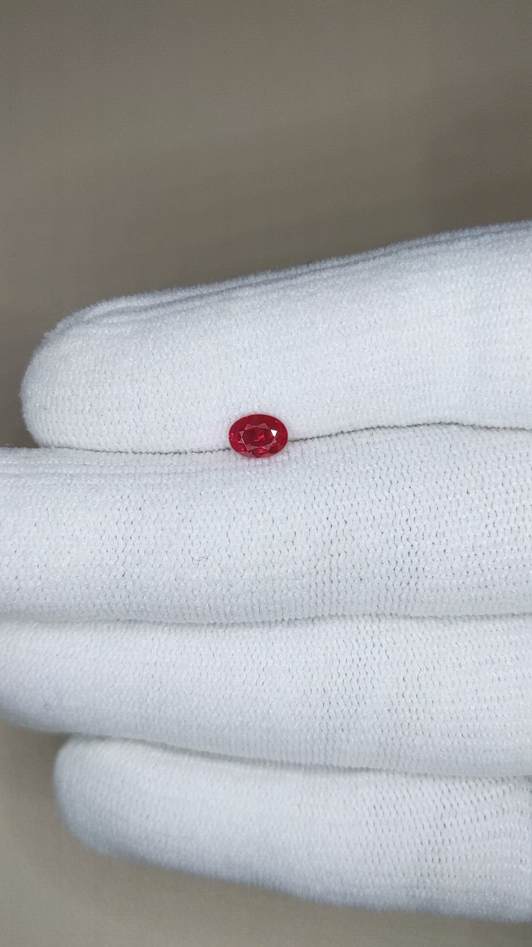 0.69 Ct. Purplish Red Ruby from Burma (Myanmar) Size Video