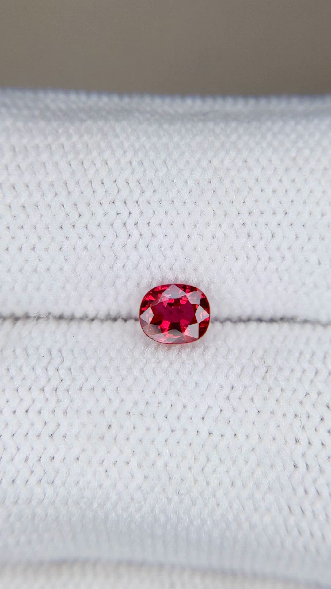 0.49 Ct. Pinkish Red Ruby from Burma (Myanmar) Size Video