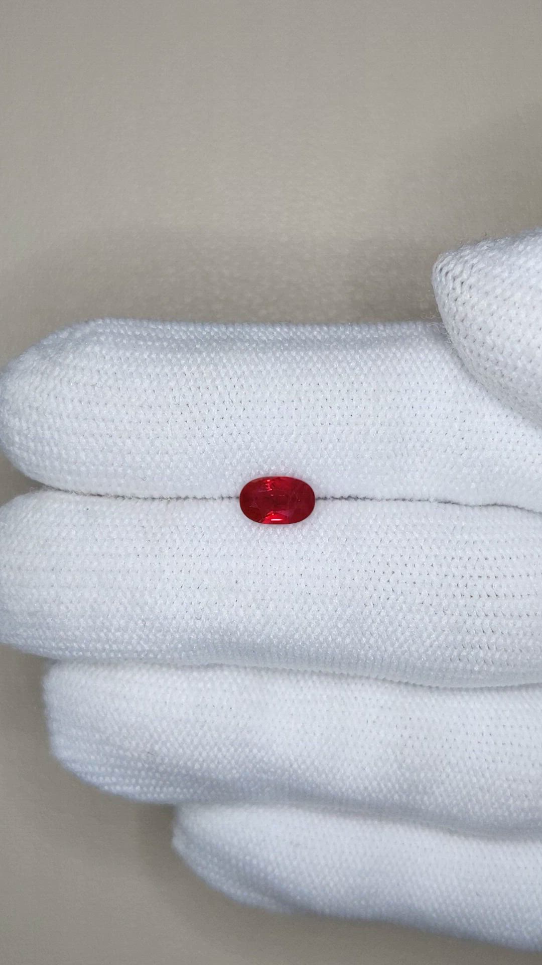1.07 Ct. Purplish Red Ruby from Burma (Myanmar) Size Video