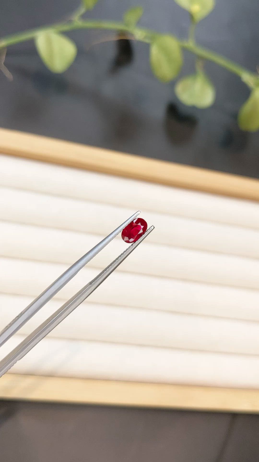 1.07 Ct. Purplish Red Ruby from Burma (Myanmar) Size Video