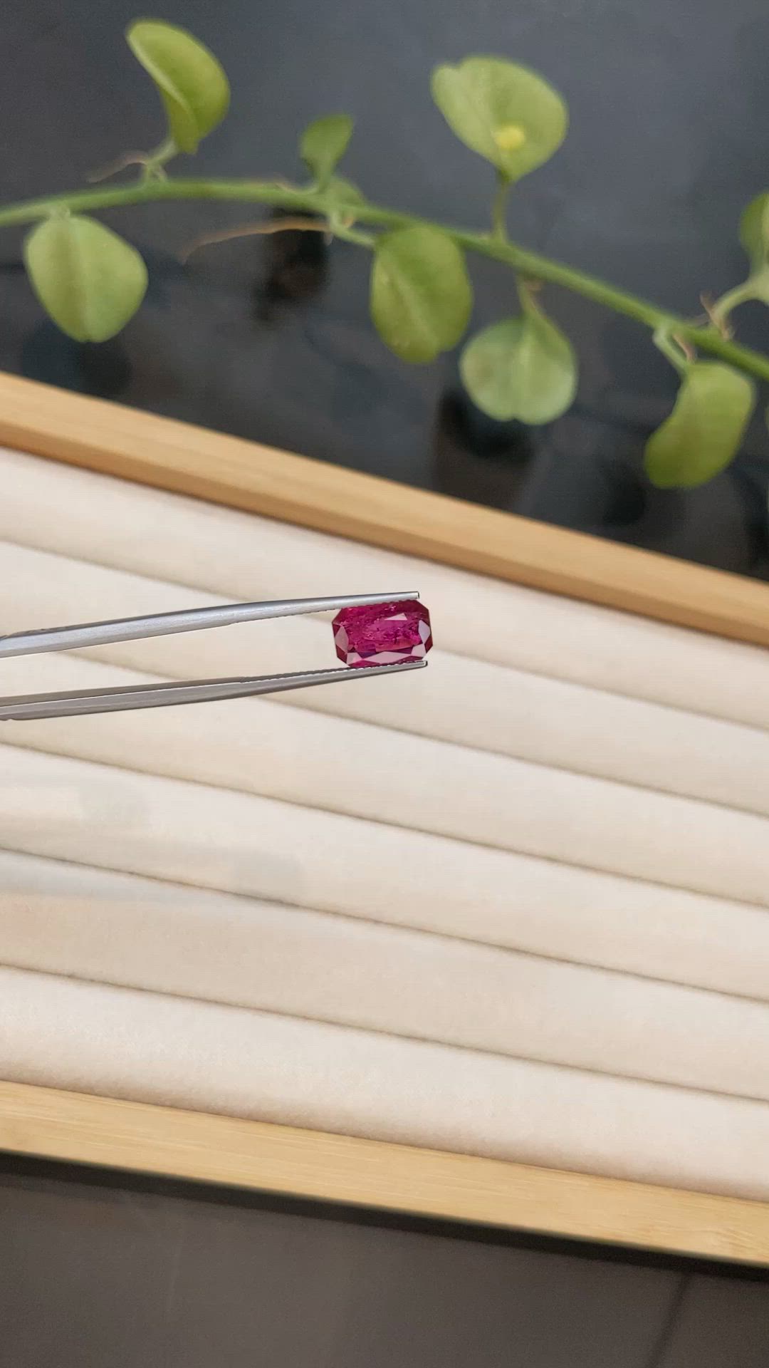 3.37 Ct. Purplish Red Ruby from Mozambique Size Video