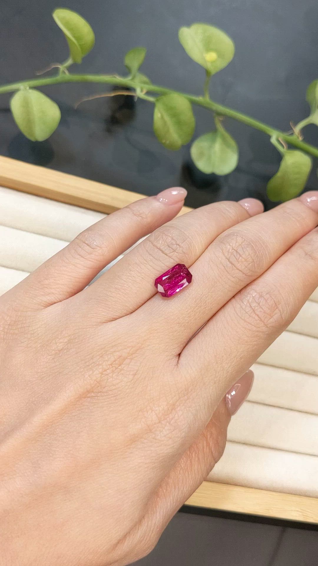 3.37 Ct. Purplish Red Ruby from Mozambique Size Video