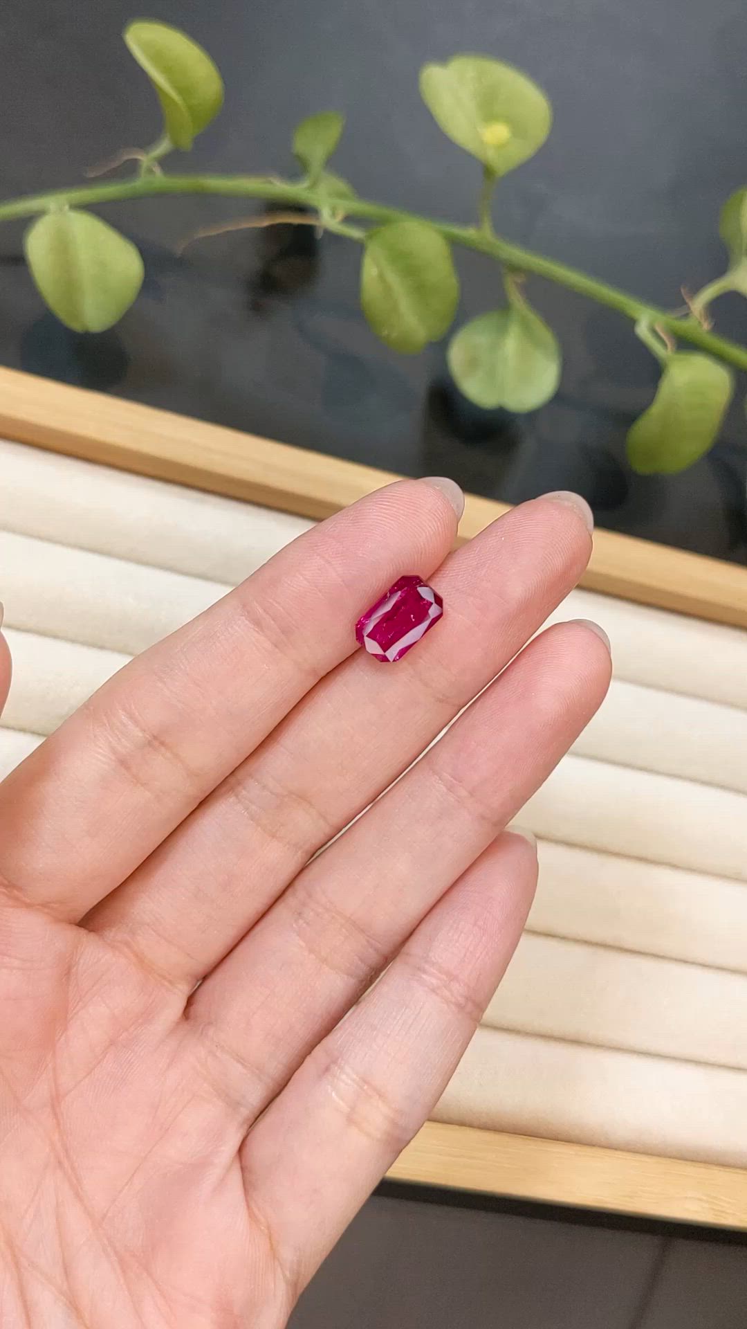 3.37 Ct. Purplish Red Ruby from Mozambique Size Video