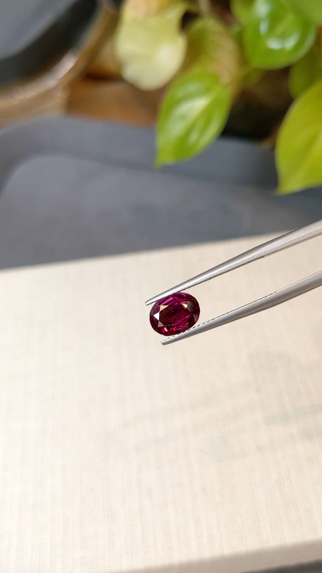 2.10 Ct. Purplish Red Ruby from Thailand Size Video