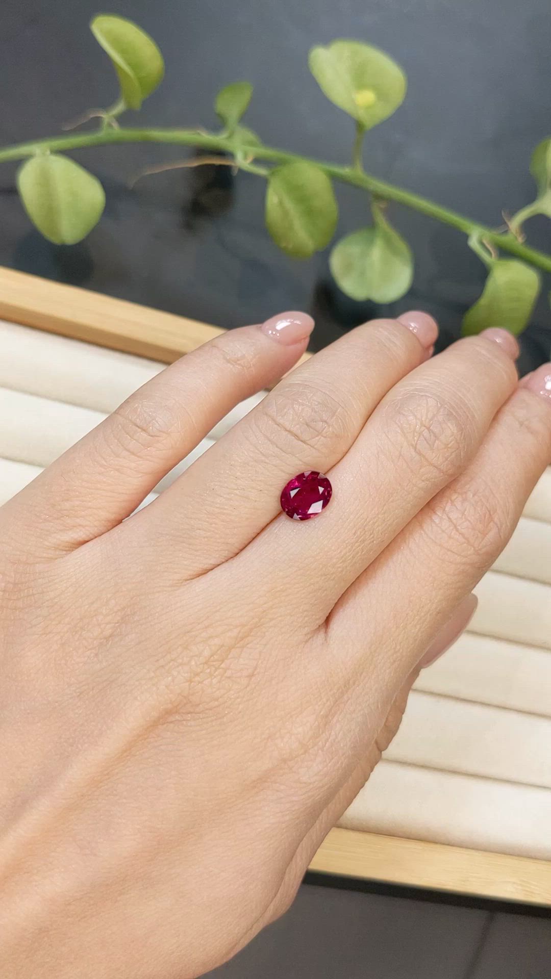 1.65 Ct. Pinkish Red Ruby from Thailand Size Video