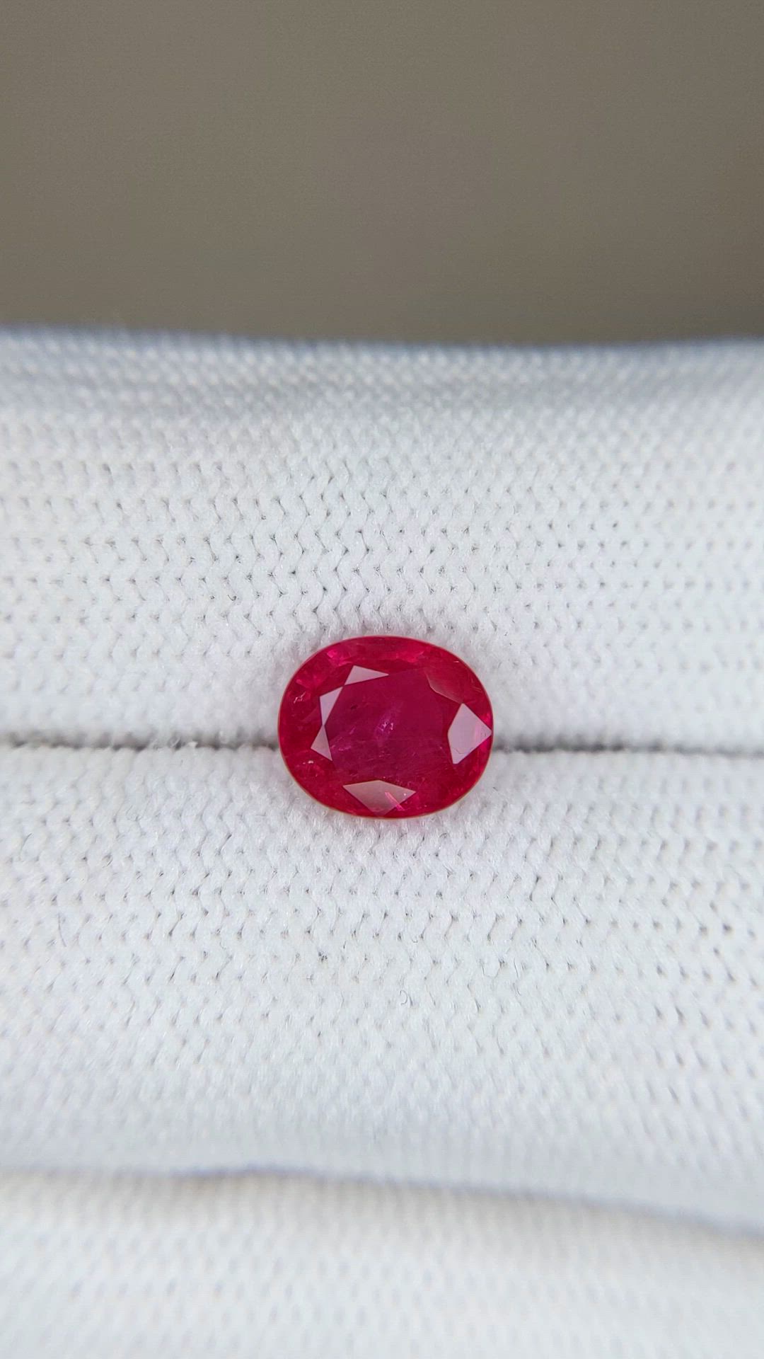 1.82 Ct. Pinkish Red Ruby from Burma (Myanmar) Size Video