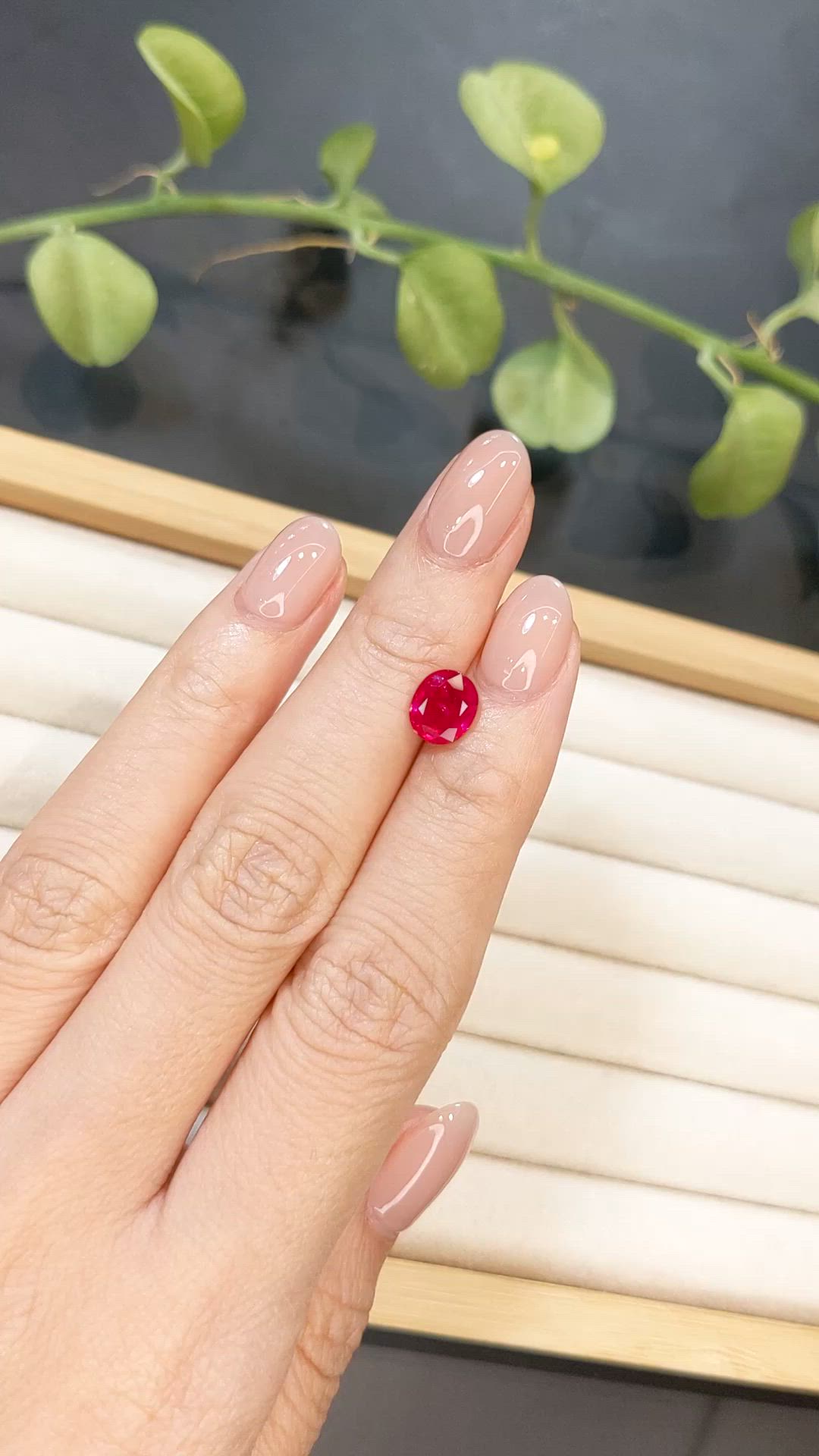 1.82 Ct. Pinkish Red Ruby from Burma (Myanmar) Size Video