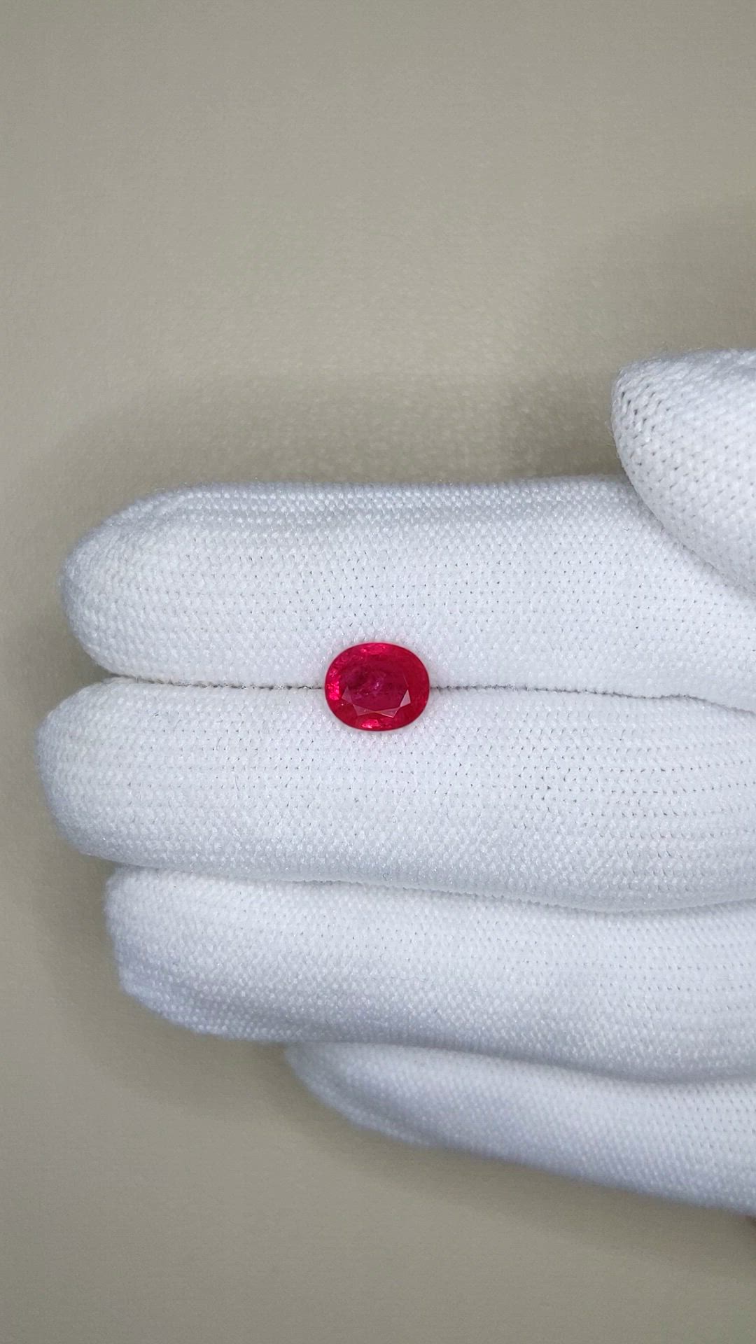 1.82 Ct. Pinkish Red Ruby from Burma (Myanmar) Size Video