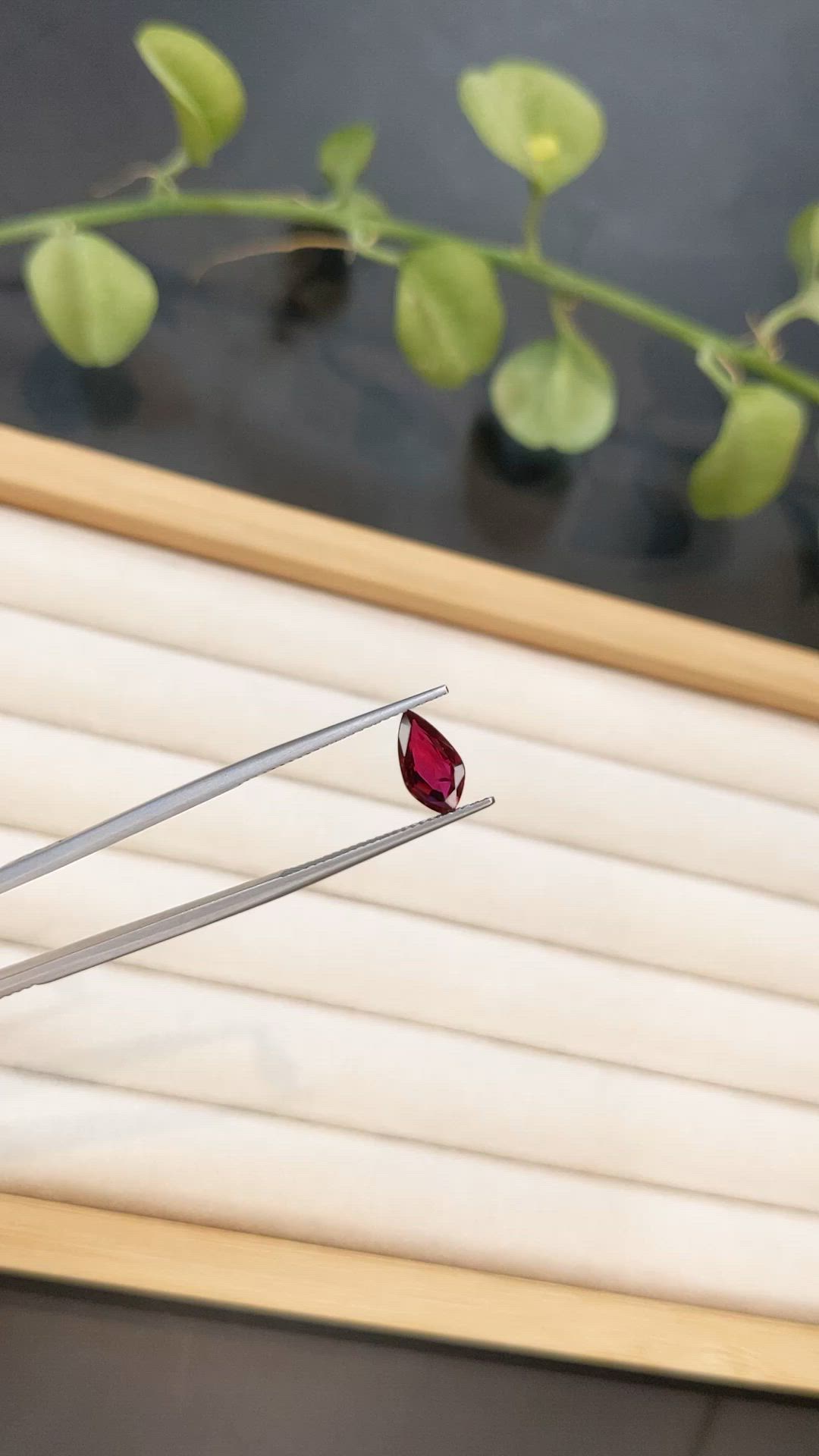 1.27 Ct. Purplish Red Ruby from Mozambique Size Video