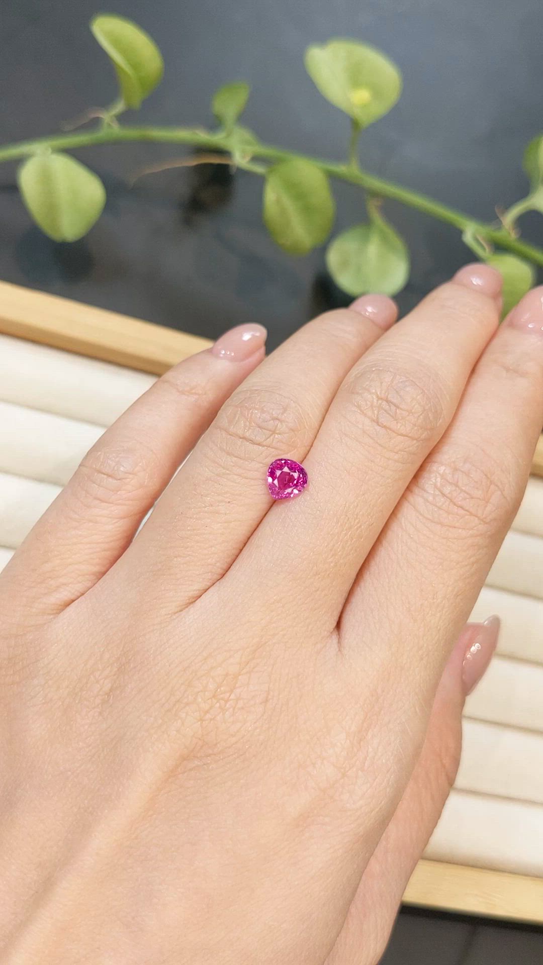 1.21 Ct. Pinkish Red Ruby from Thailand Size Video