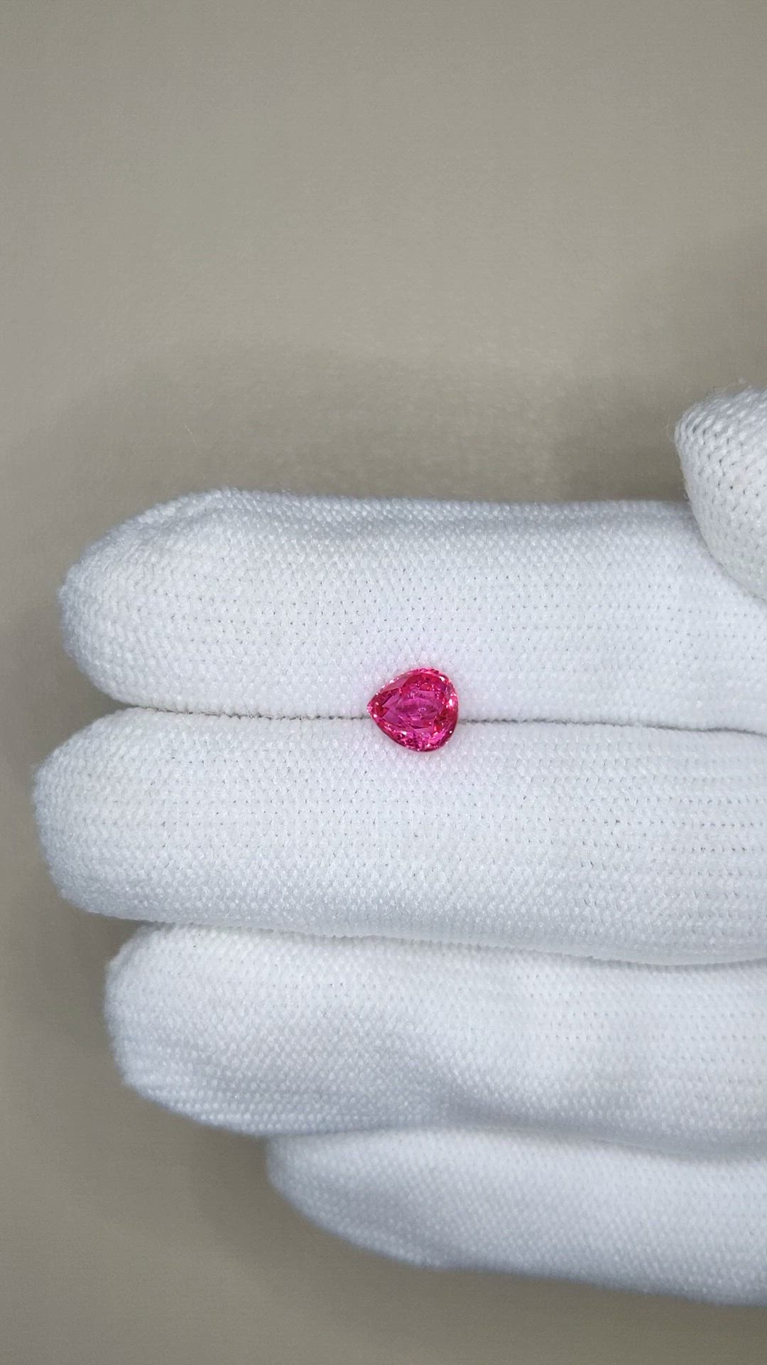 1.21 Ct. Pinkish Red Ruby from Thailand Size Video