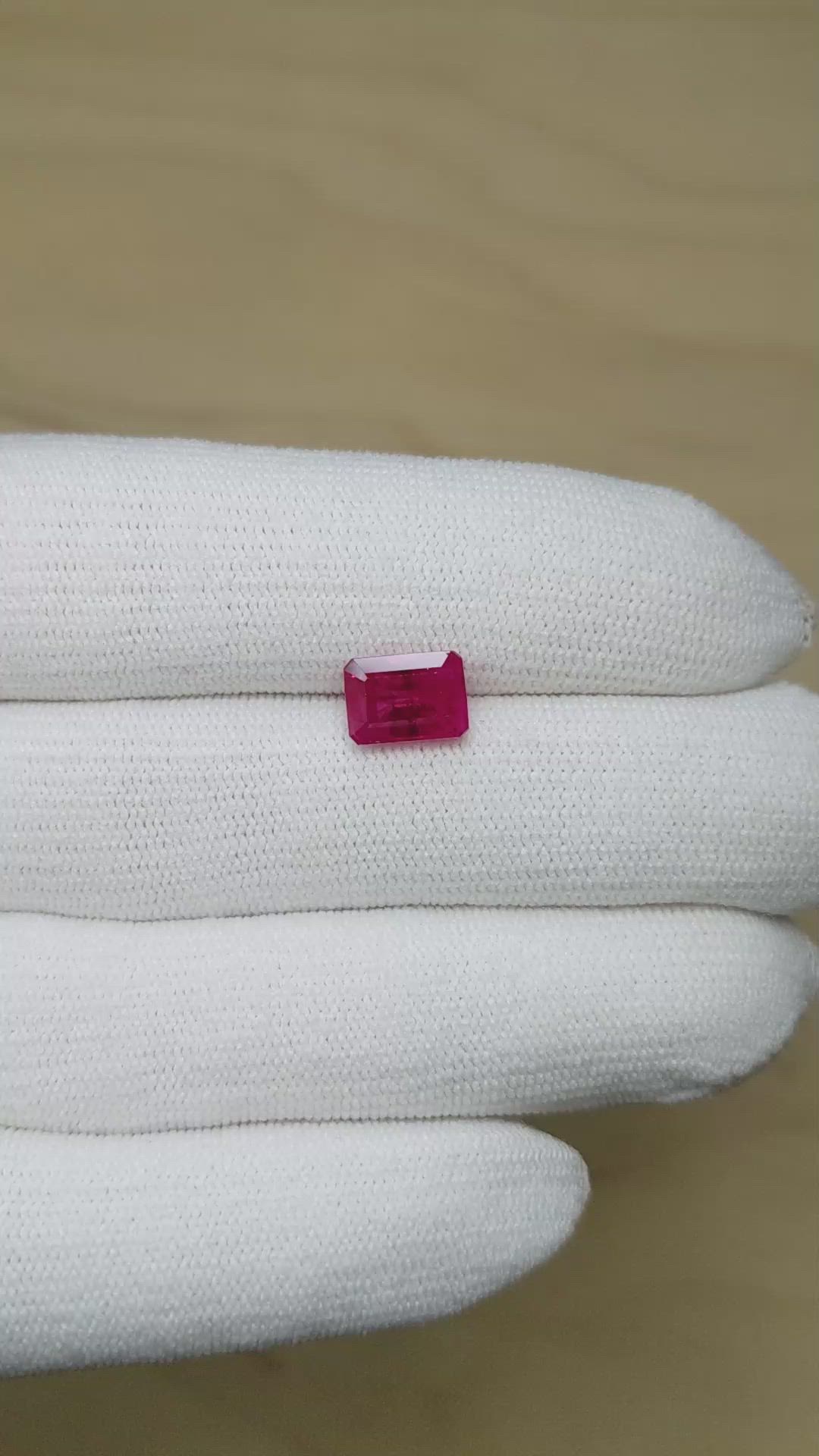 3.00 Ct. Pinkish Red Ruby from Burma (Myanmar) Size Video