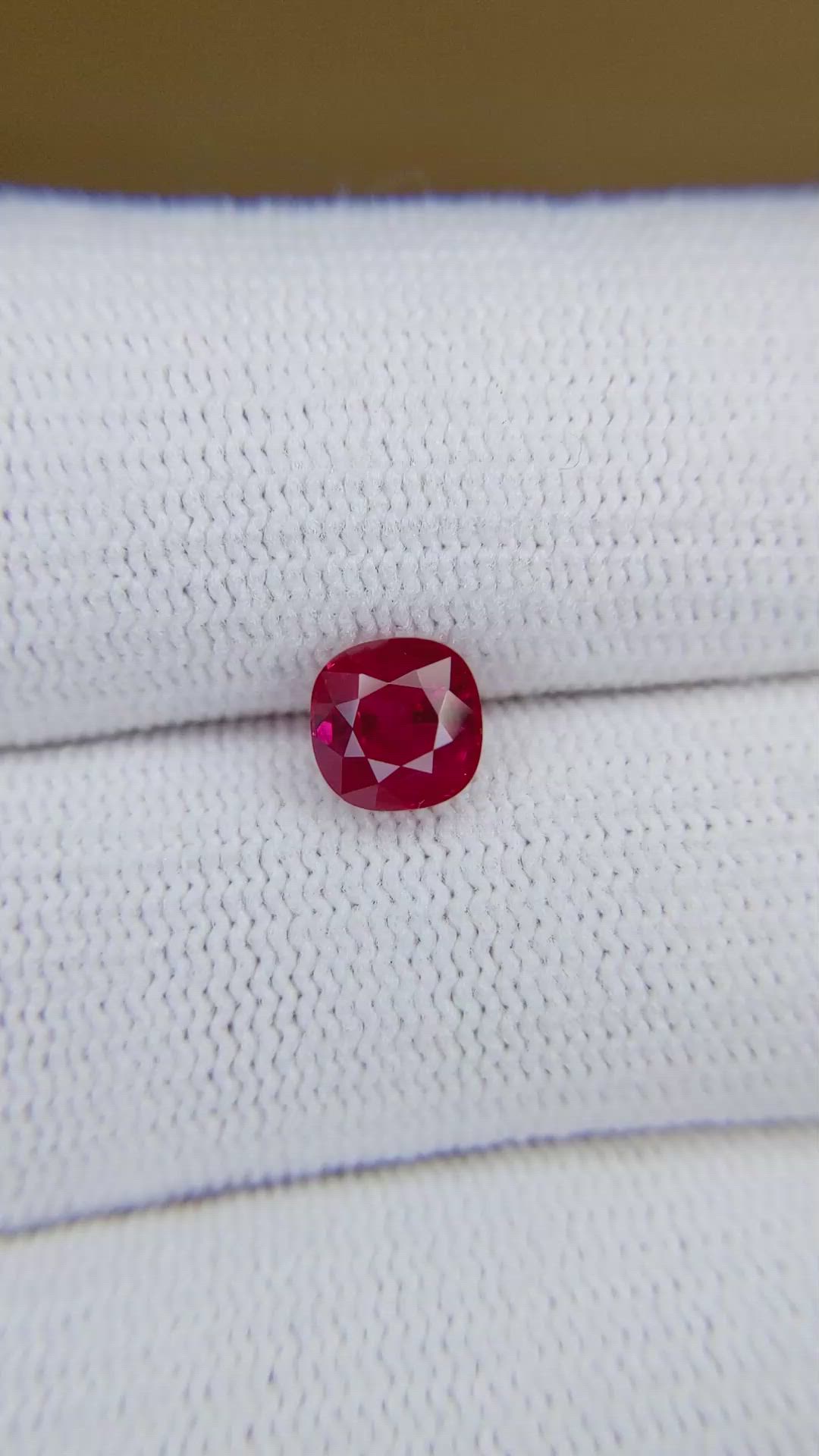 1.46 Ct. Pinkish Red Ruby from Burma (Myanmar) Size Video
