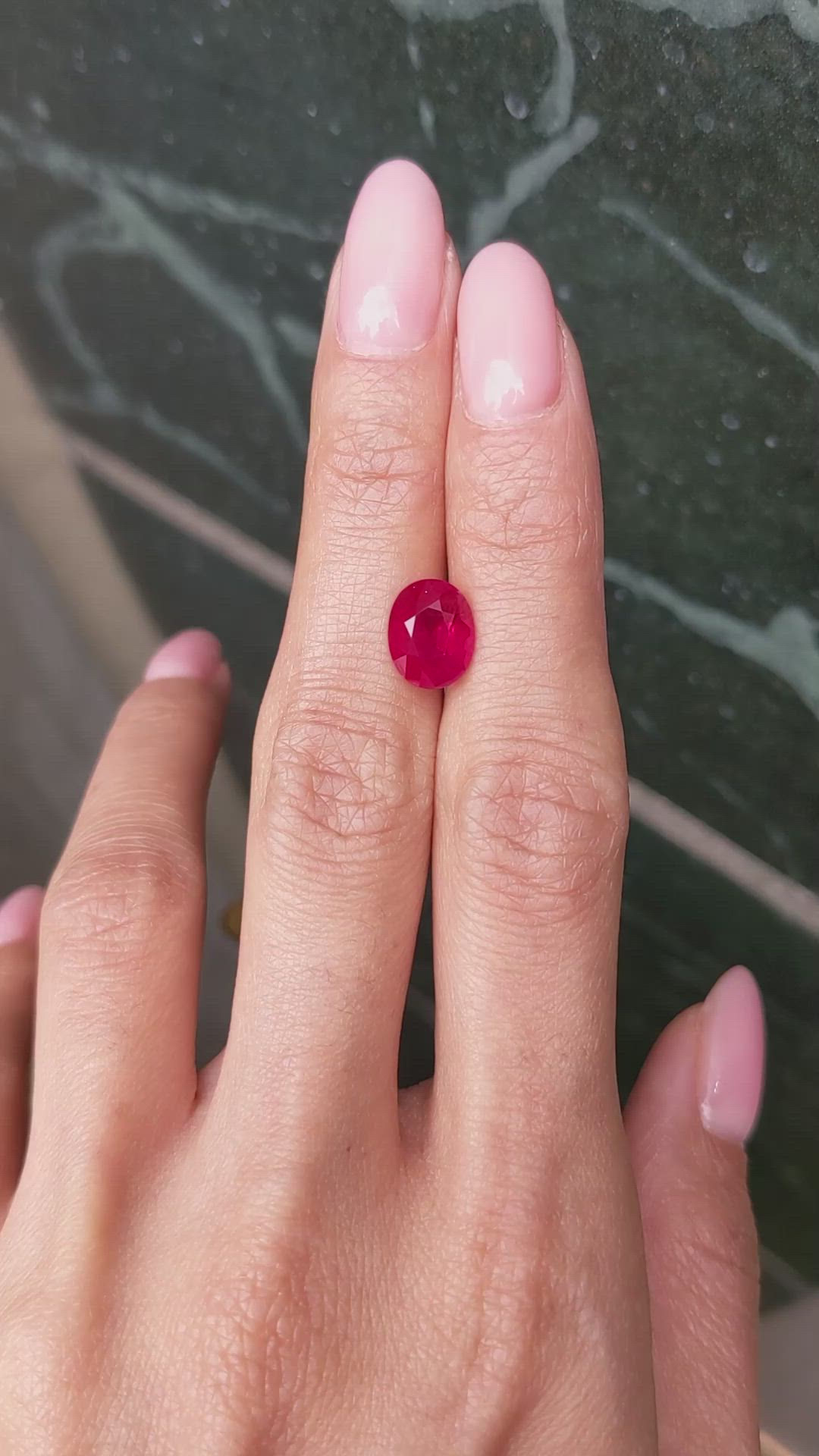3.30 Ct. Pinkish Red Ruby from Burma (Myanmar) Size Video