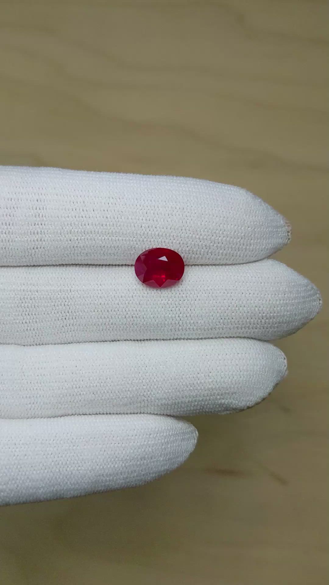 3.30 Ct. Pinkish Red Ruby from Burma (Myanmar) Size Video