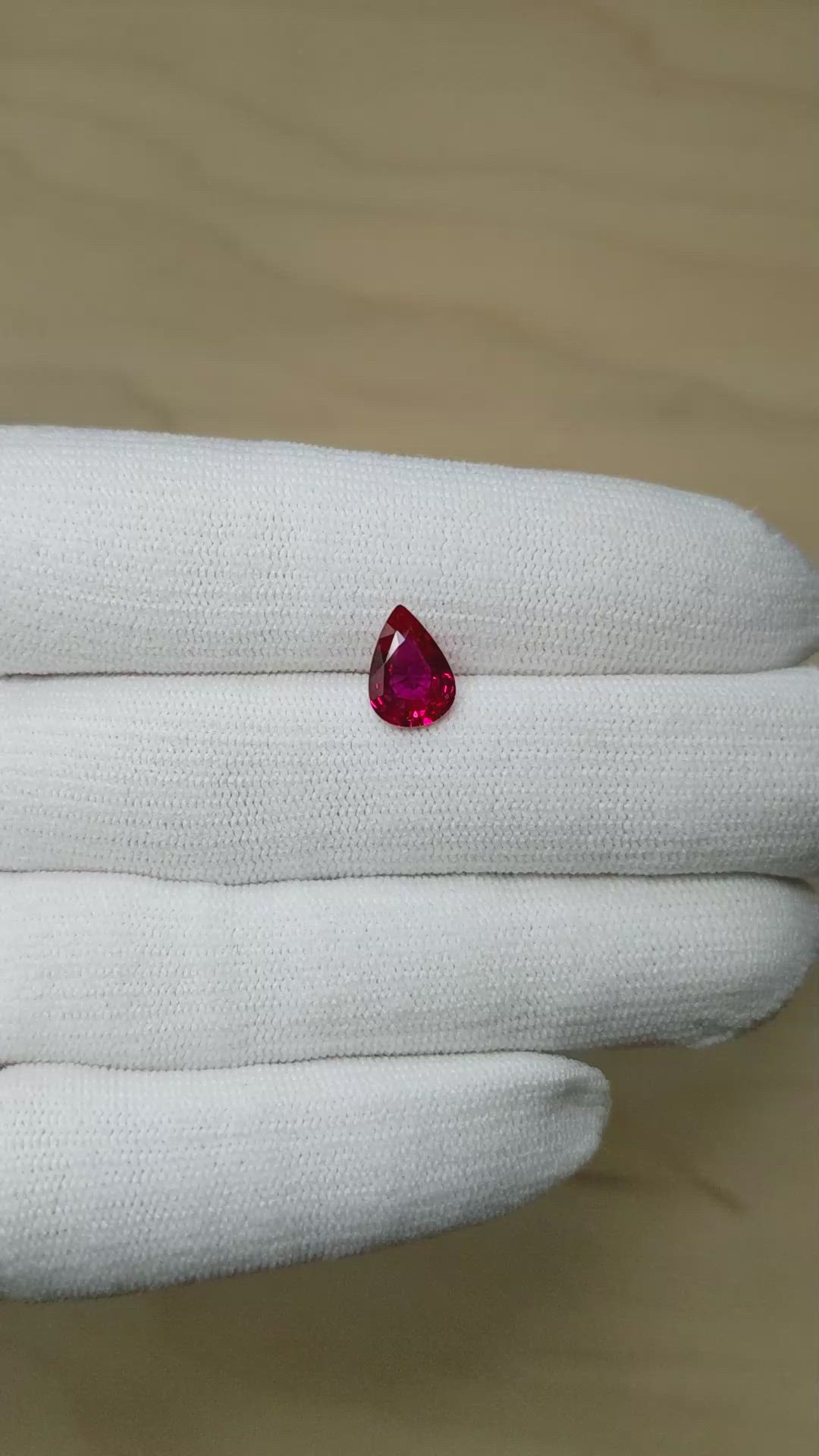 2.02 Ct. Pinkish Red Ruby from Burma (Myanmar) Size Video