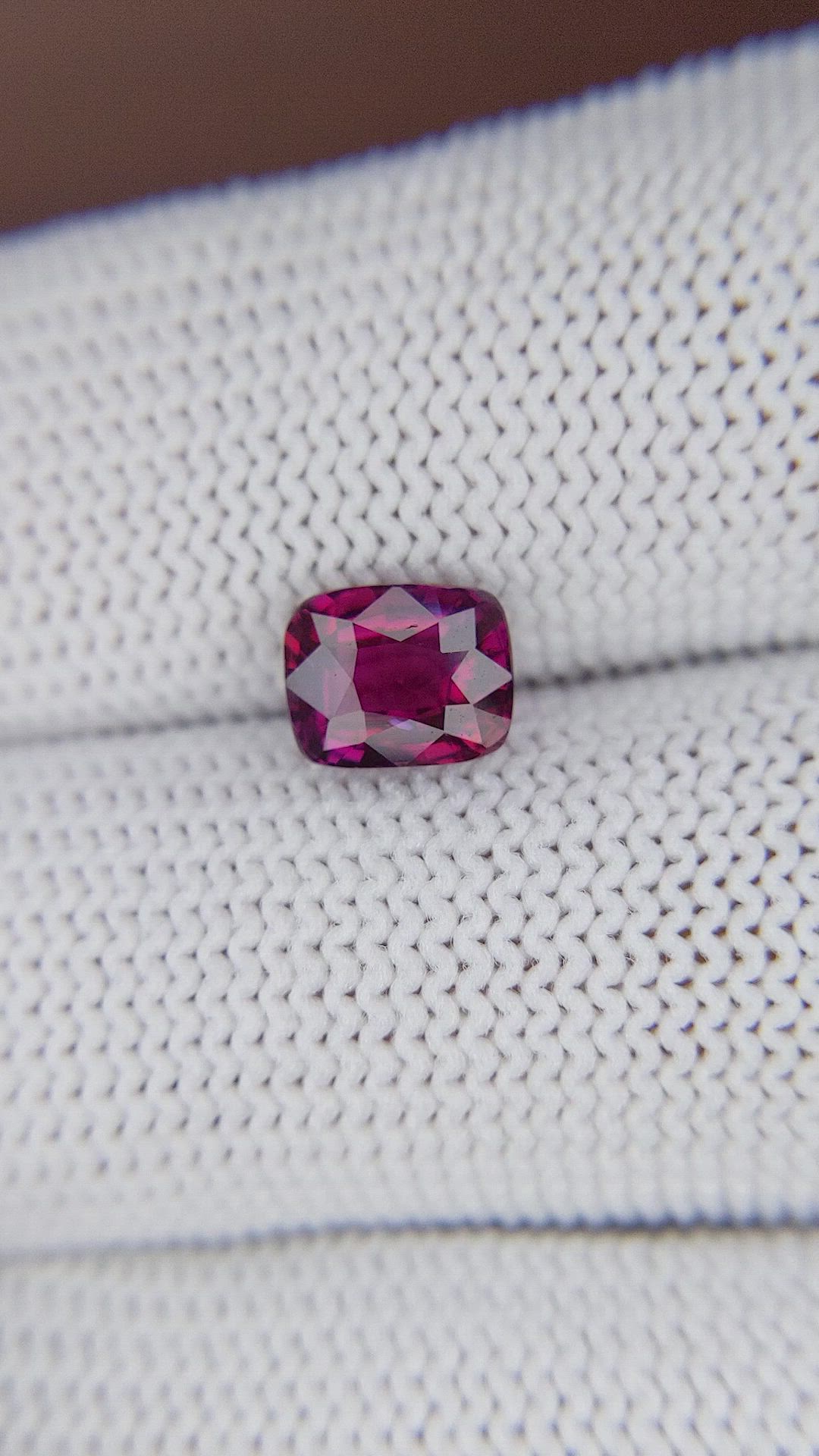 1.50 Ct. Purplish Red Ruby from Ceylon (Sri Lanka) Size Video