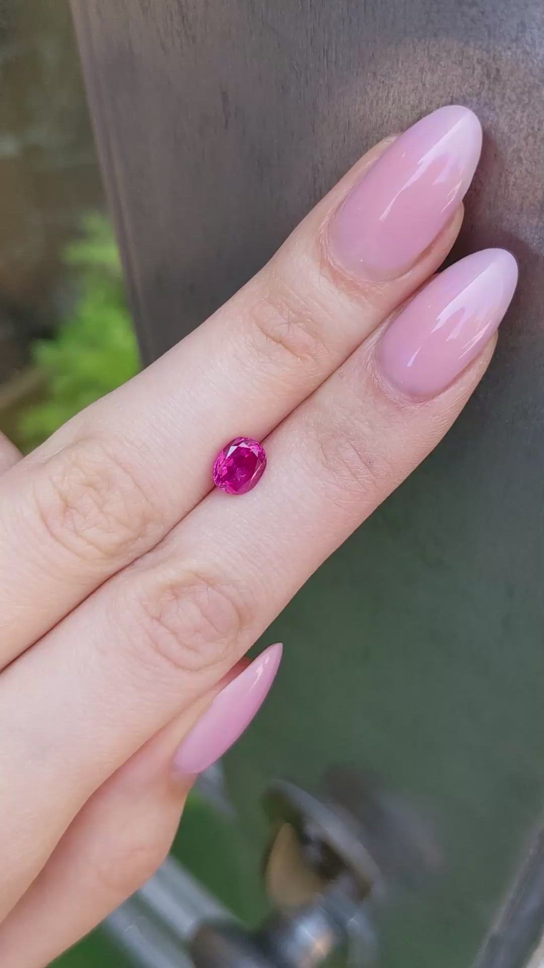 1.64 Ct. Pinkish Red Ruby from Burma (Myanmar) Size Video
