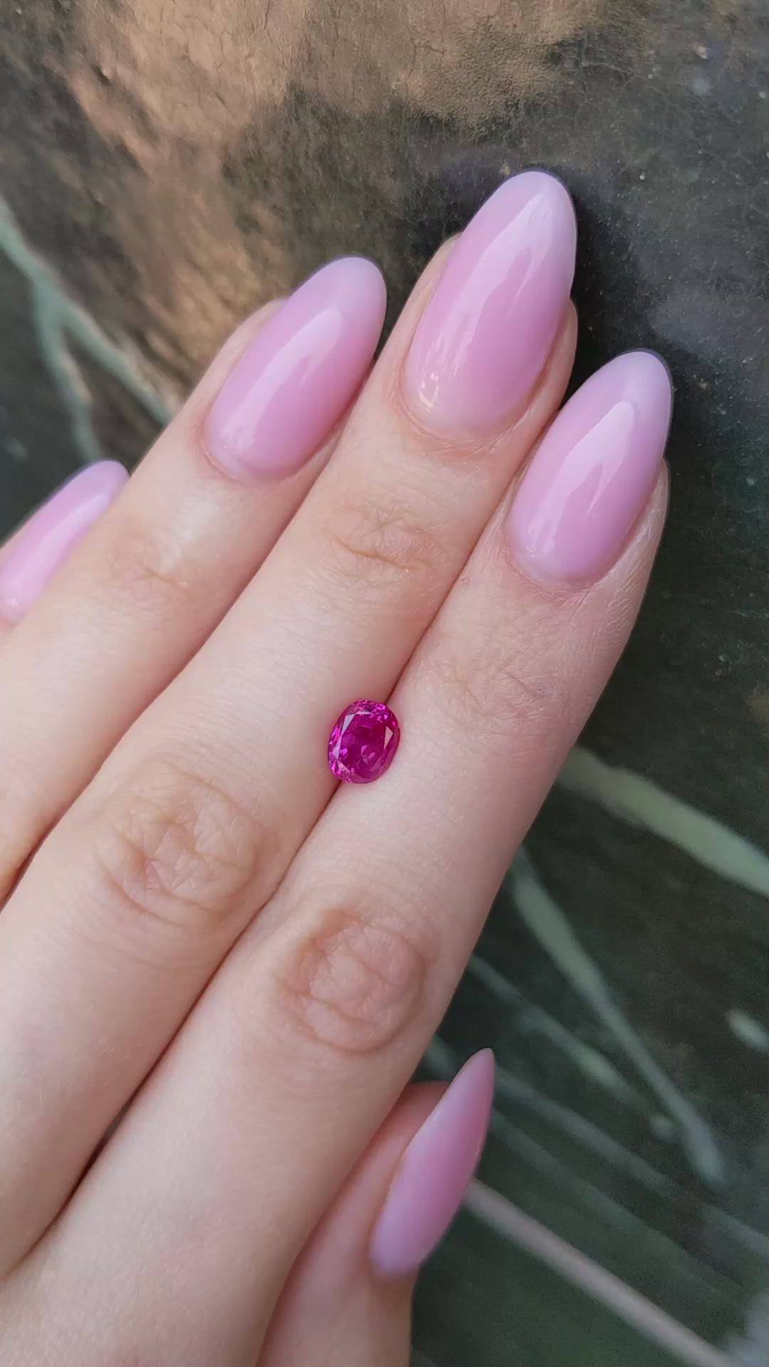 1.64 Ct. Pinkish Red Ruby from Burma (Myanmar) Size Video
