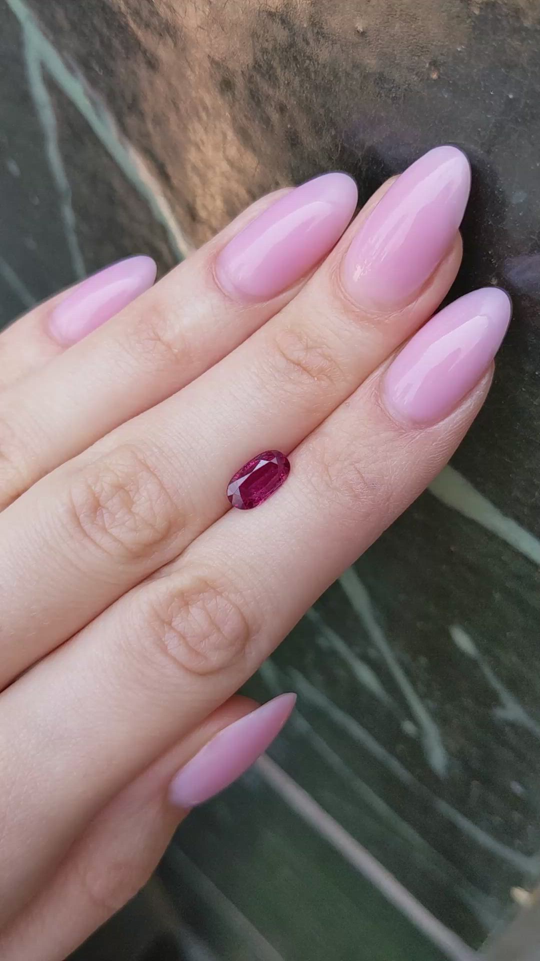 1.38 Ct. Purplish Red Ruby from Burma (Myanmar) Size Video
