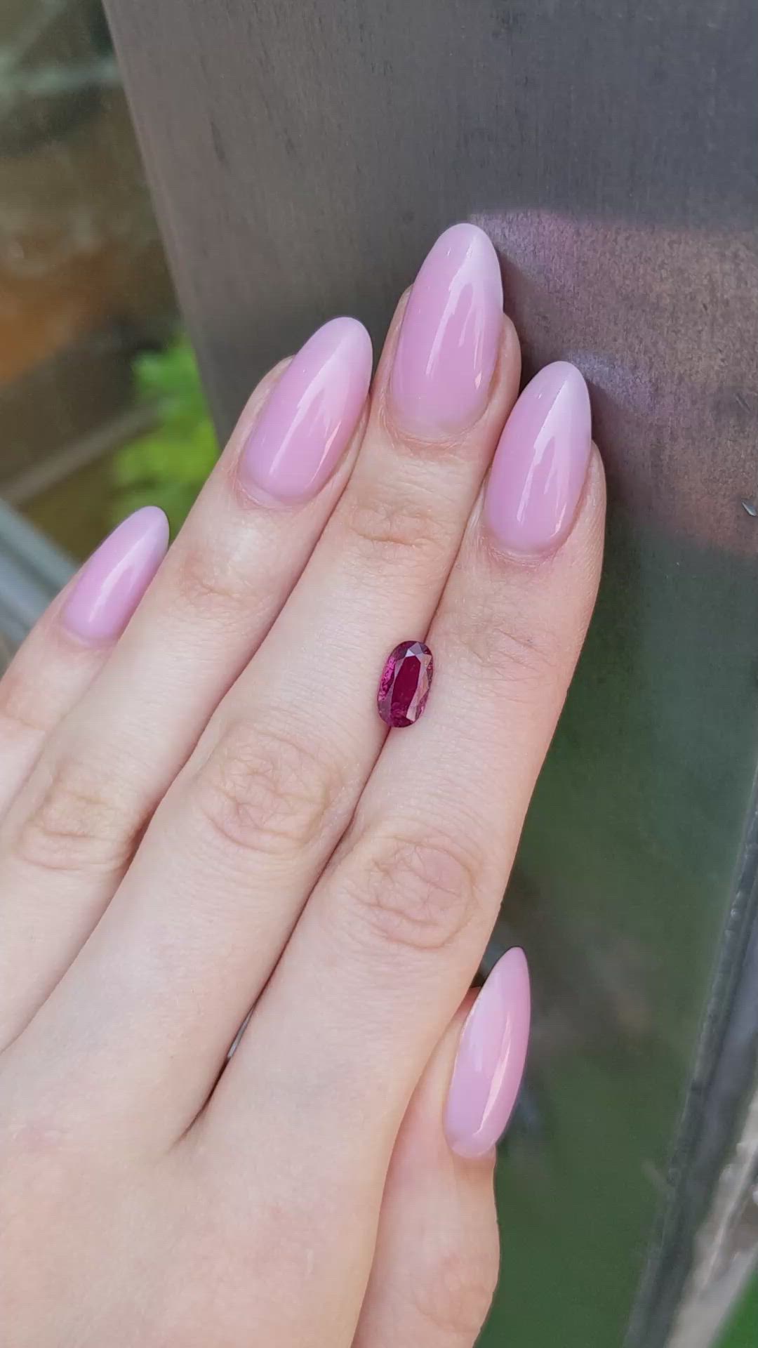 1.38 Ct. Purplish Red Ruby from Burma (Myanmar) Size Video