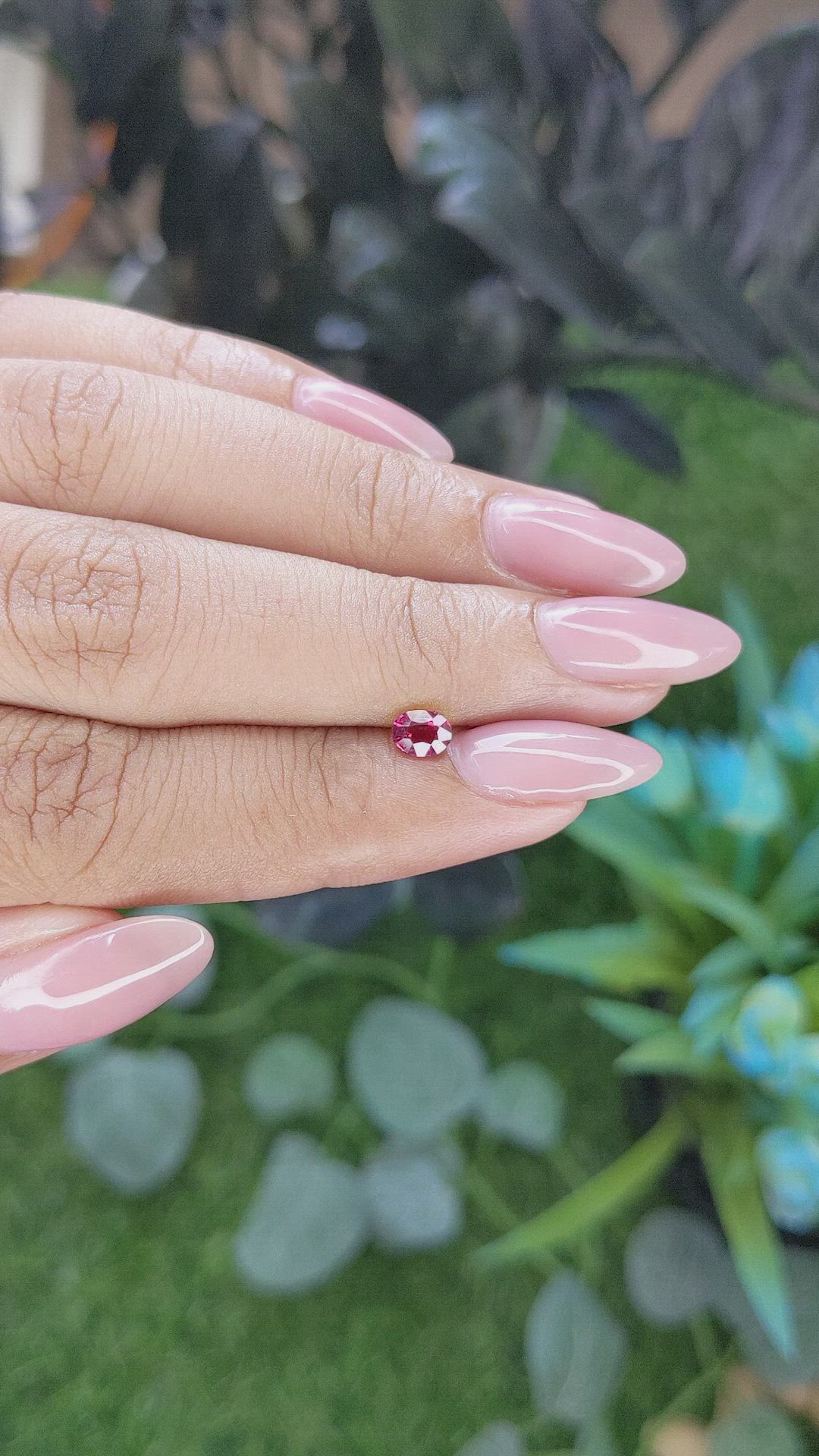 0.46 Ct. Pinkish Red Ruby from Madagascar Size Video