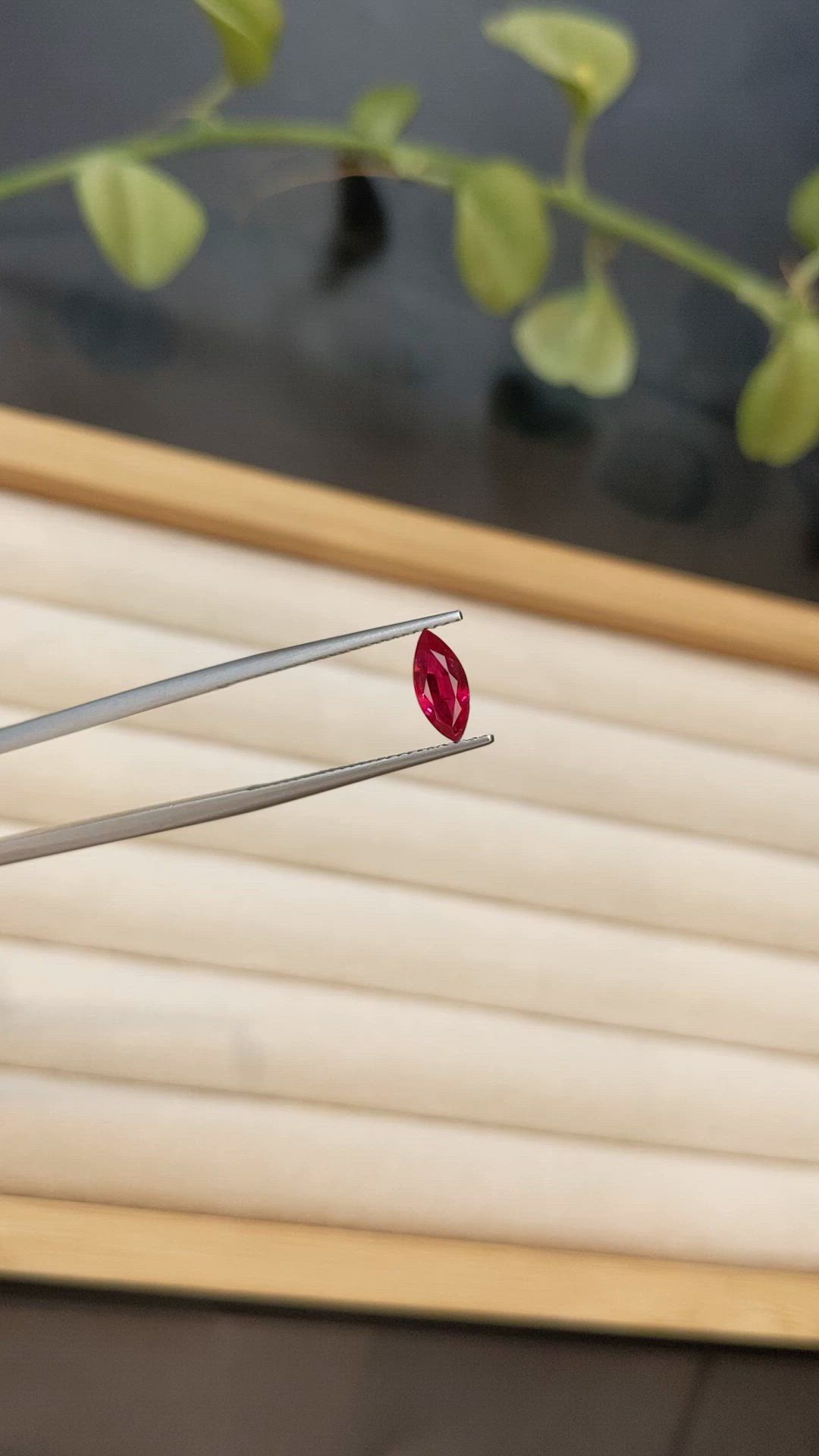 0.96 Ct. Pinkish Red Ruby from Madagascar Size Video
