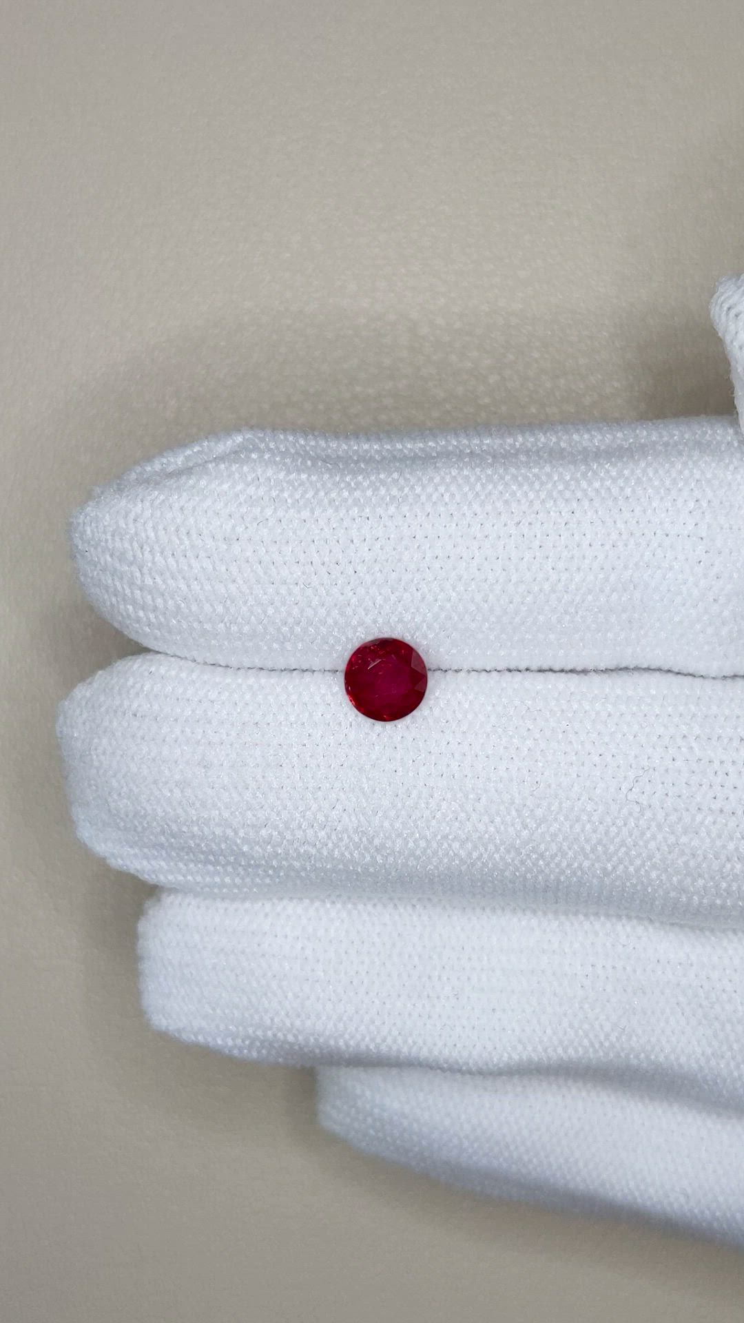 0.66 Ct. Ruby from Mozambique Size Video