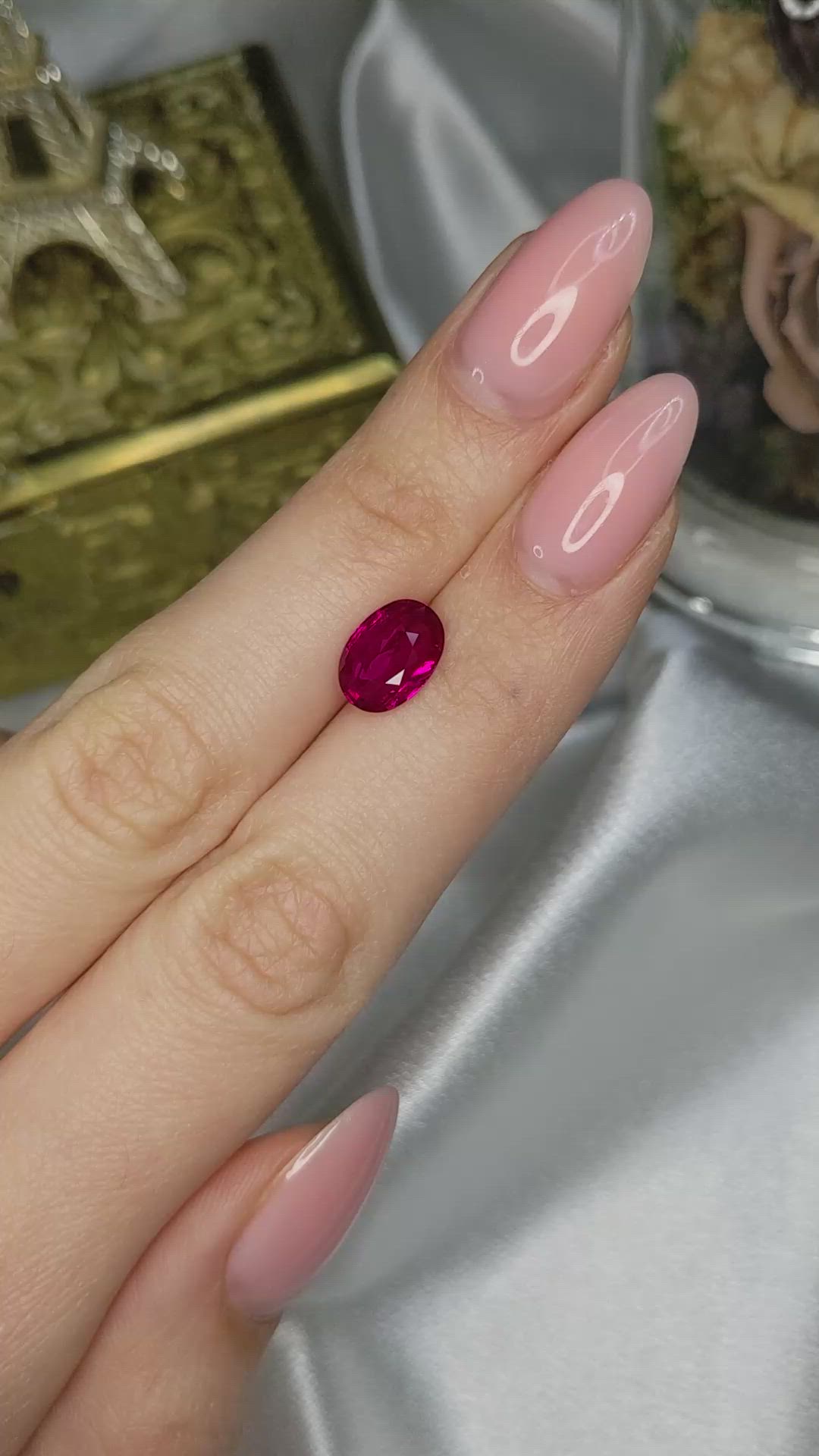 3.02 Ct. Pinkish Red Ruby from Burma (Myanmar) Size Video