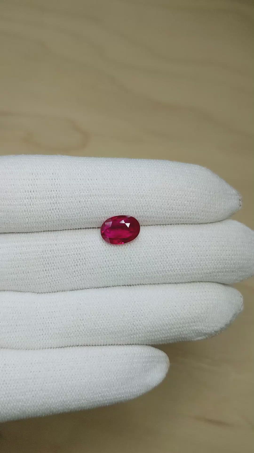 3.02 Ct. Pinkish Red Ruby from Burma (Myanmar) Size Video