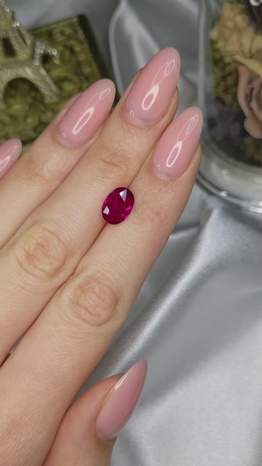 3.02 Ct. Pinkish Red Ruby from Burma (Myanmar) Size Video