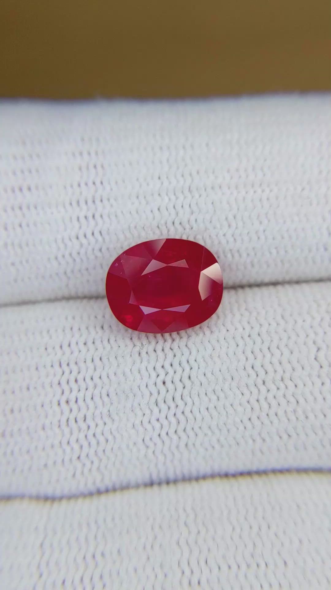 4.15 Ct. Ruby from Burma (Myanmar) Size Video