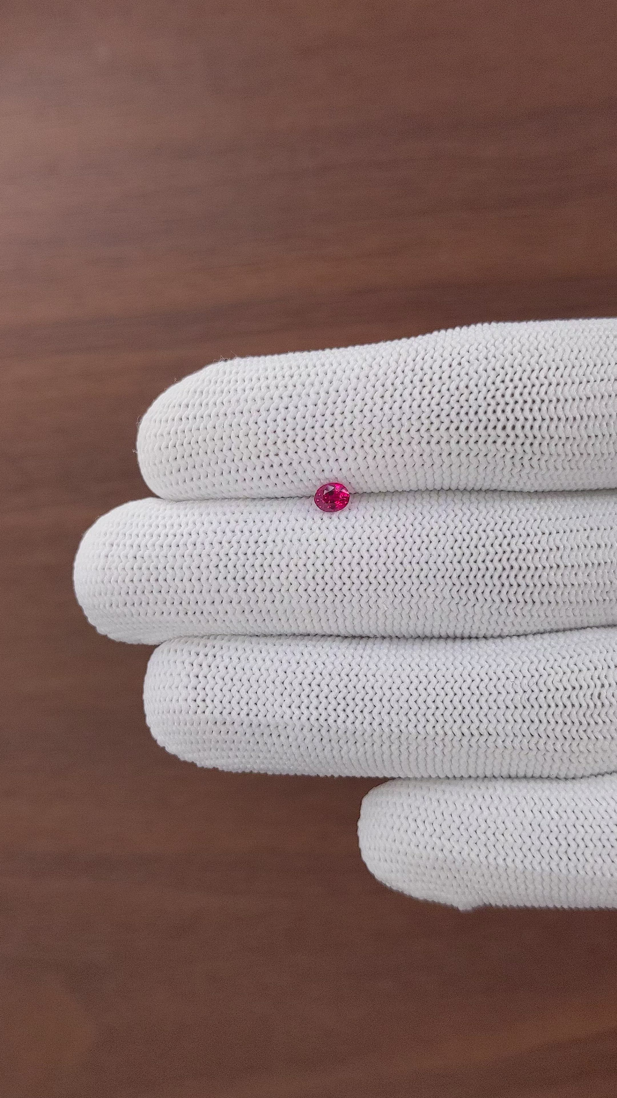 0.27 Ct. Pinkish Red Ruby from Tanzania Size Video
