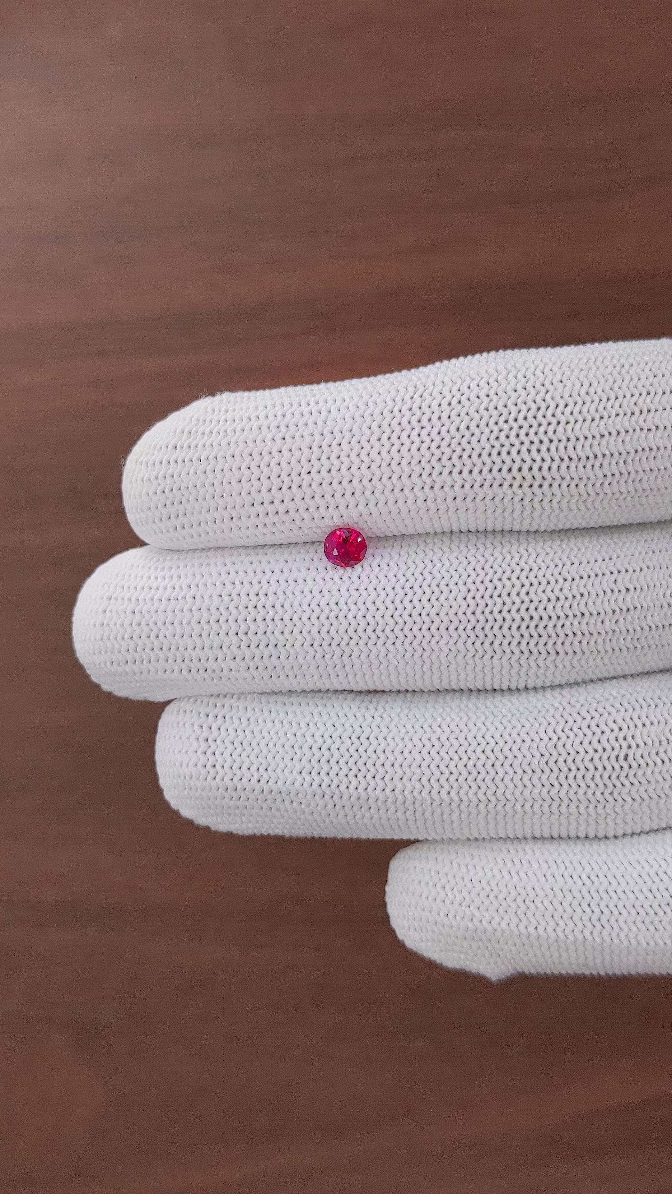 0.48 Ct. Pinkish Red Ruby from Tanzania Size Video