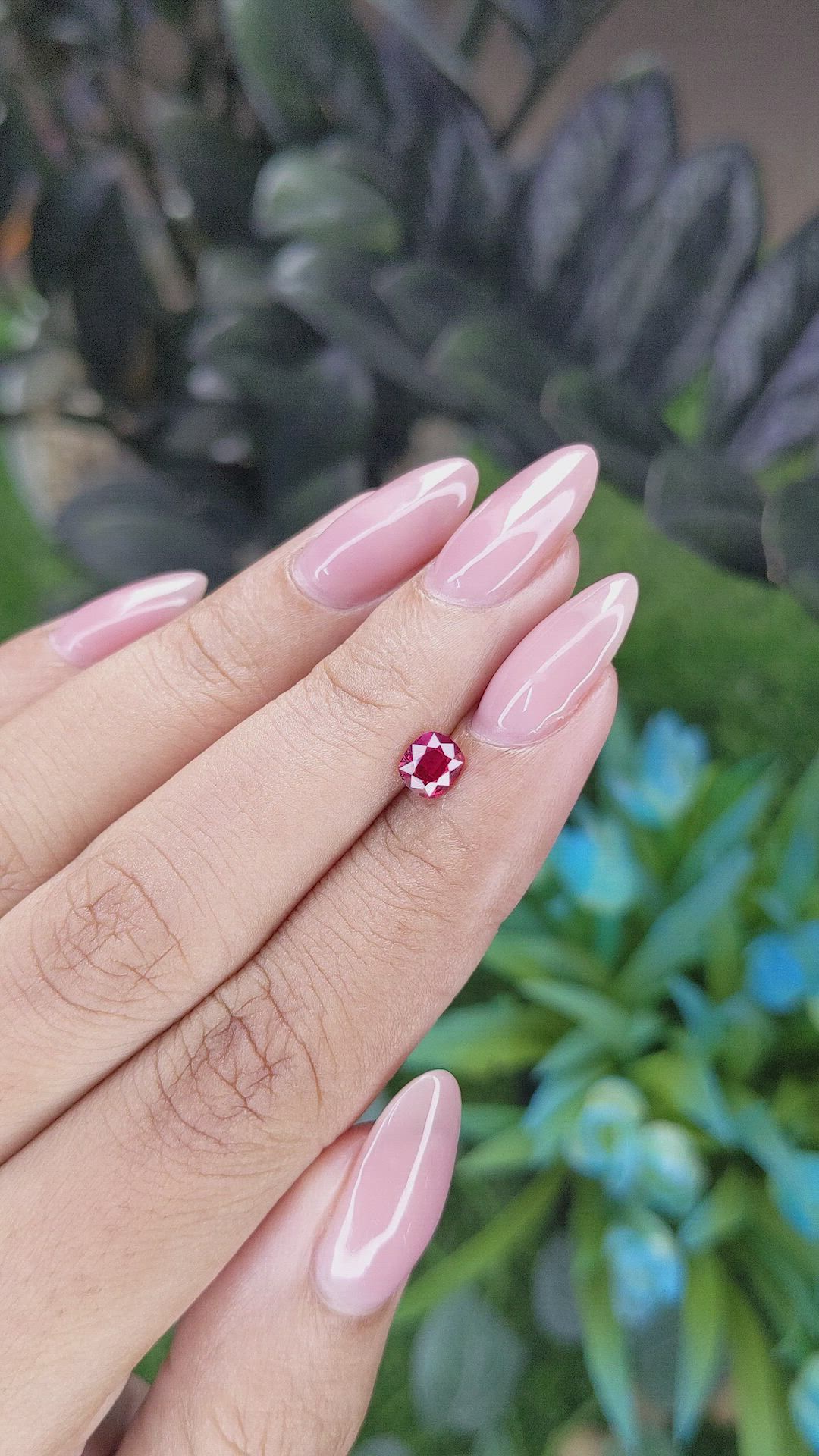 0.53 Ct. Pinkish Red Ruby from Tanzania Size Video