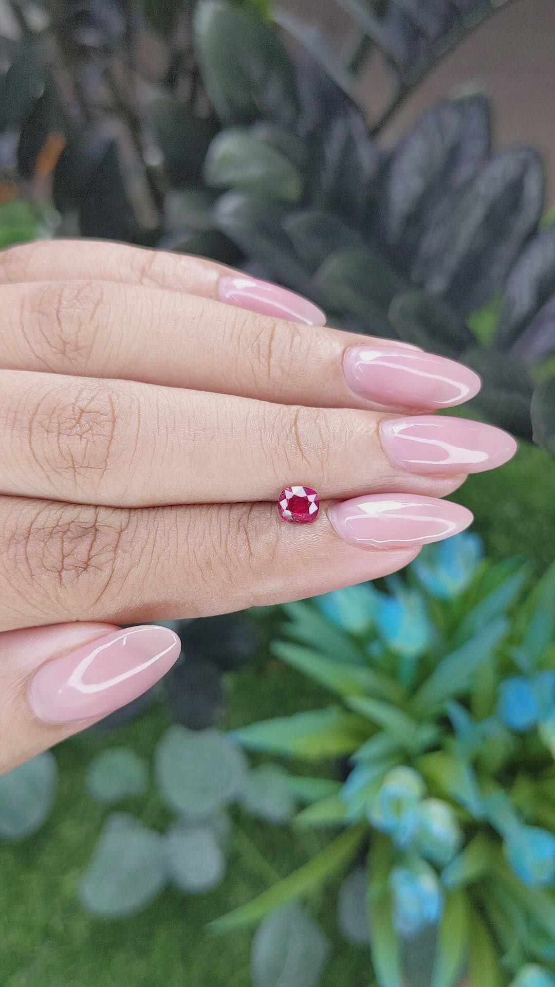 0.53 Ct. Pinkish Red Ruby from Tanzania Size Video