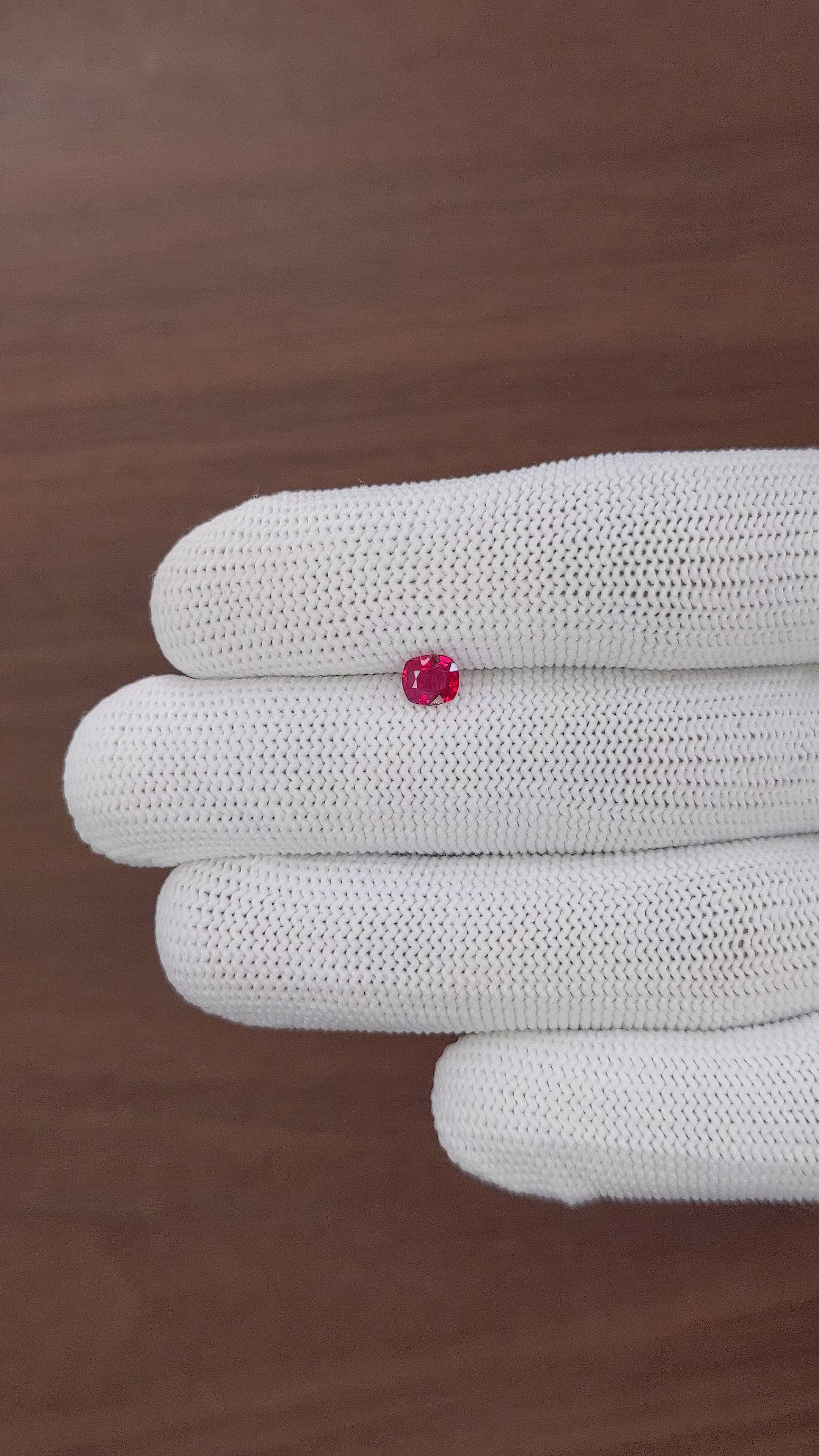 0.53 Ct. Pinkish Red Ruby from Tanzania Size Video