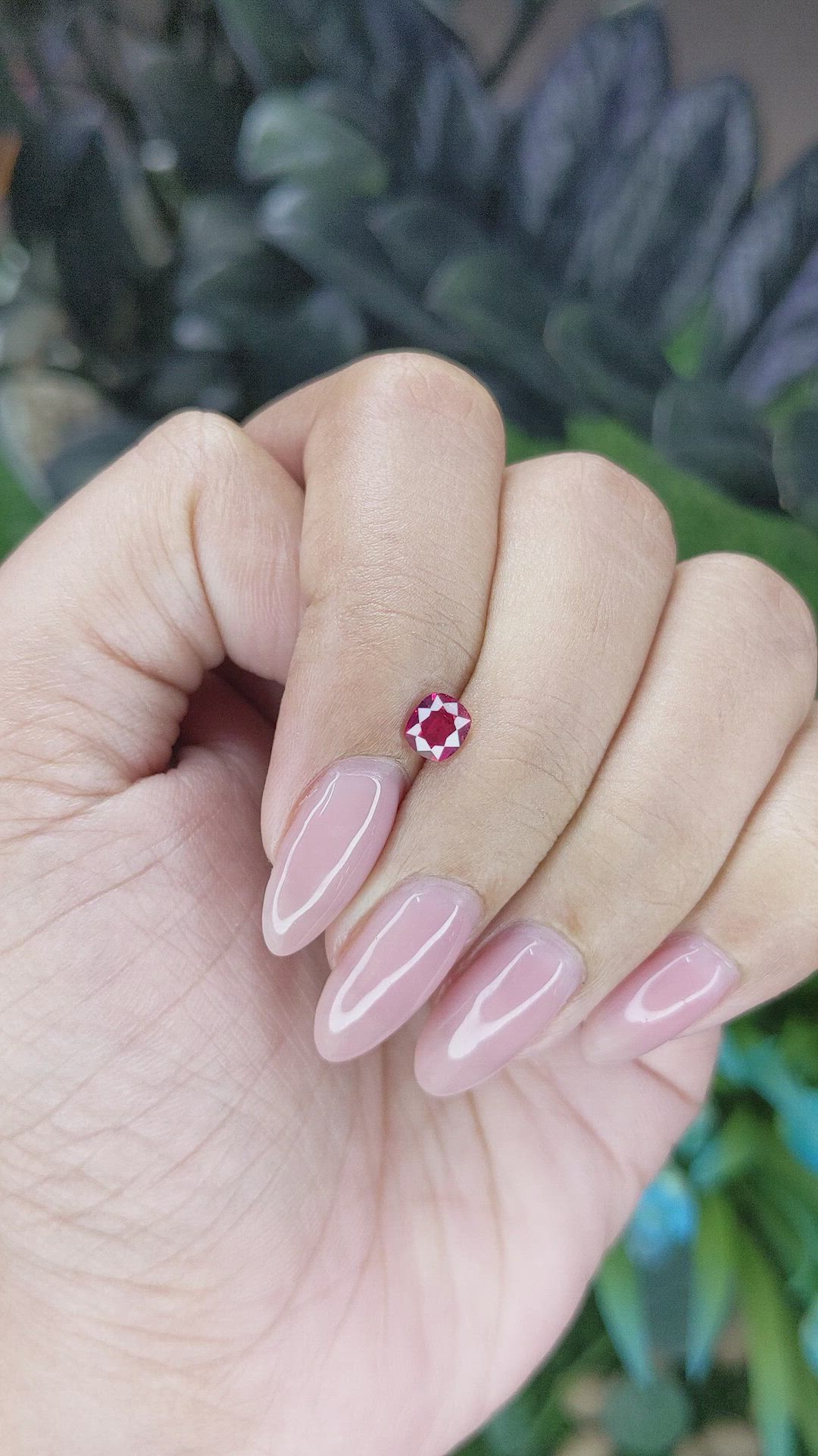 0.53 Ct. Pinkish Red Ruby from Tanzania Size Video