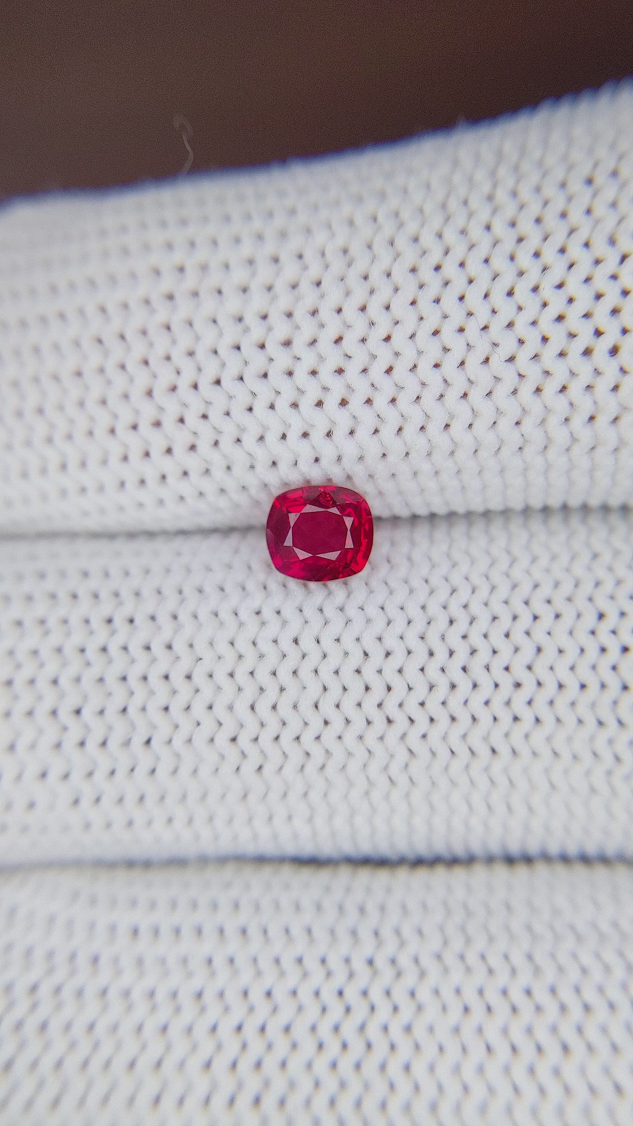 0.53 Ct. Pinkish Red Ruby from Tanzania Size Video