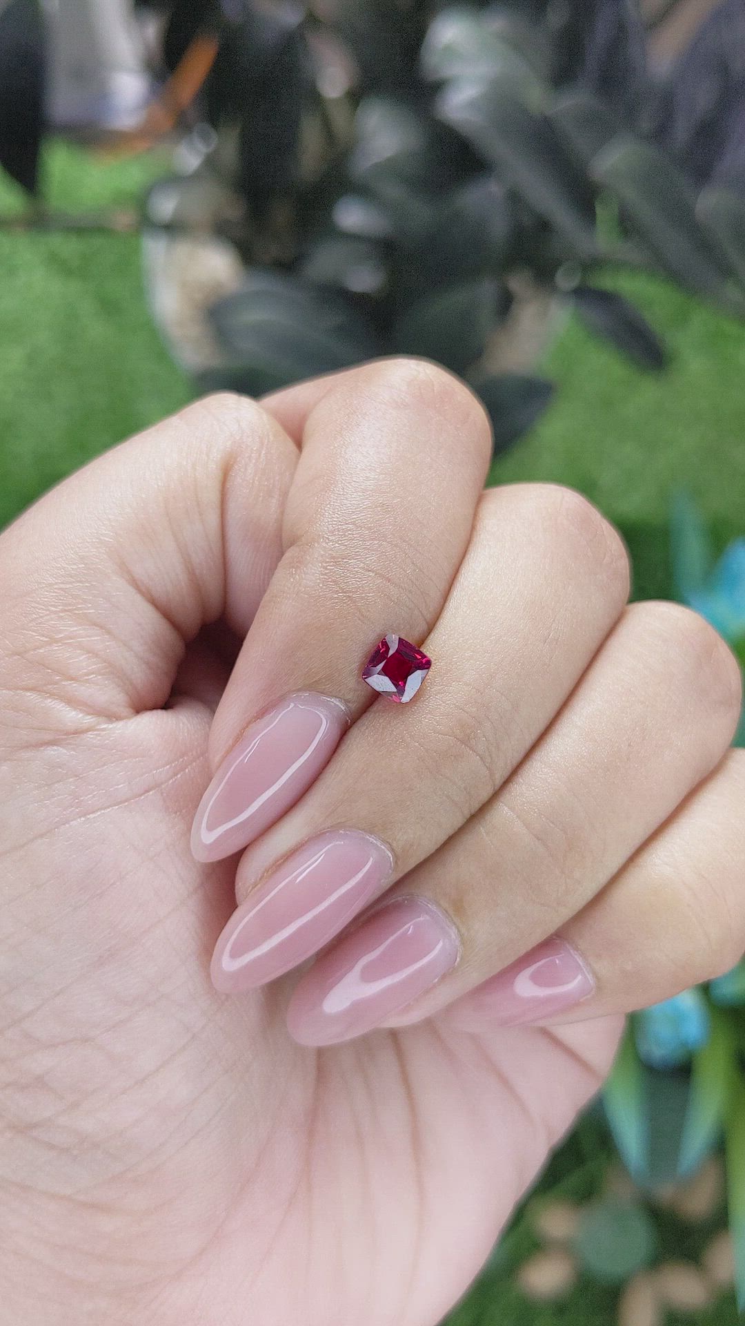 0.64 Ct. Pinkish Red Ruby from Madagascar Size Video