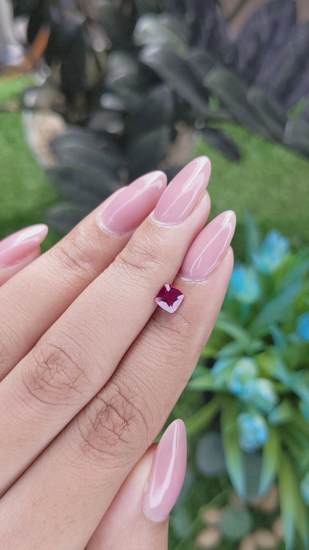 0.64 Ct. Pinkish Red Ruby from Madagascar Size Video